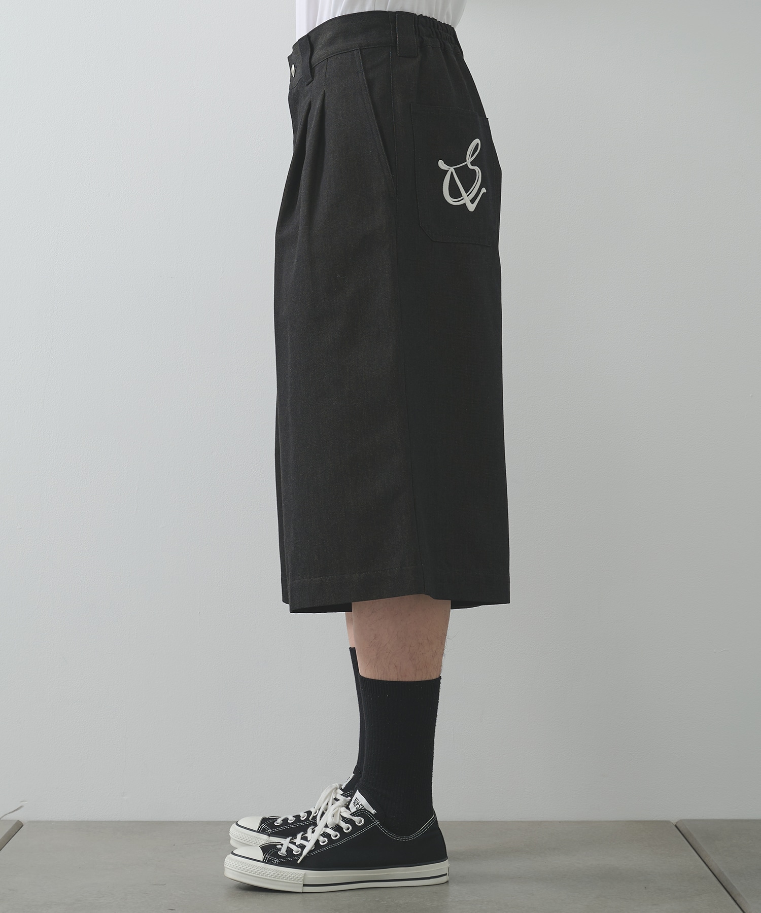 別注 denim easy half pants sulvam