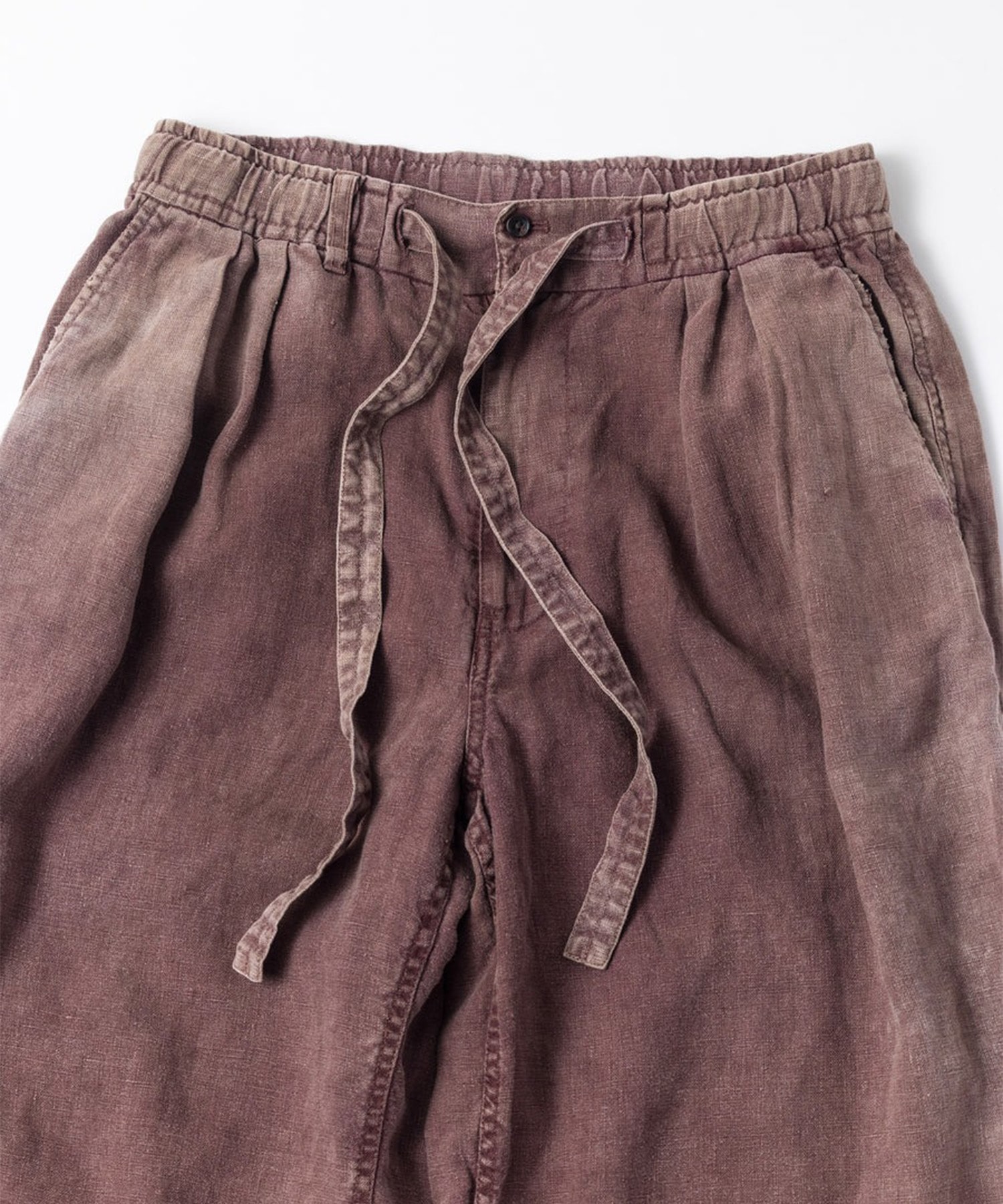 FADED SULFUR DYED LINEN WIDE EASY PANTS ANACHRONORM