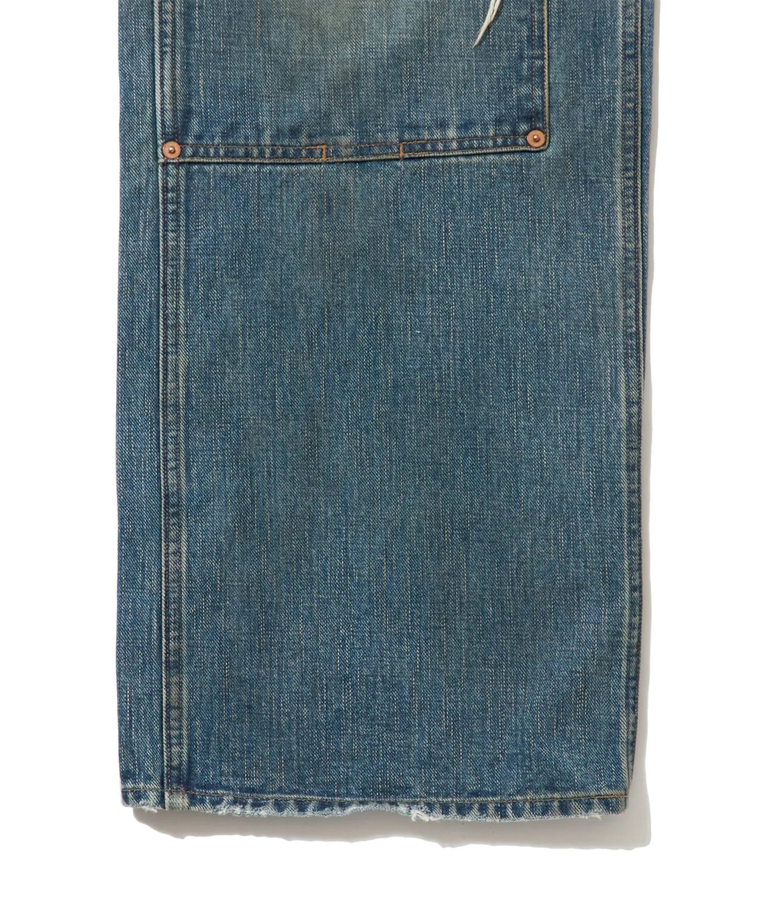 DESTRESSED MODERN DENIM DOUBLE KNEE CUT SUGARHILL