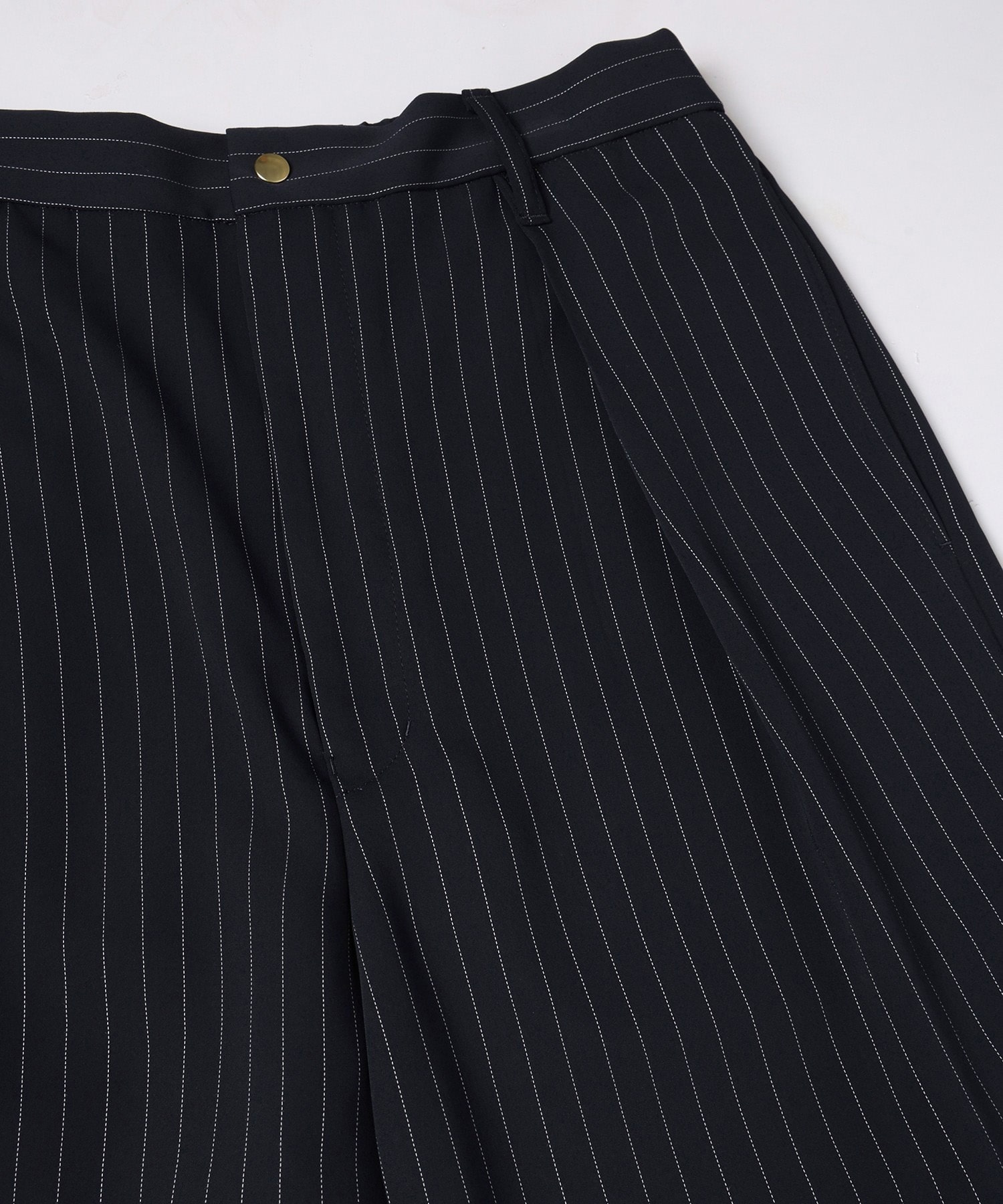 Stripe Double Cloth Tuck Wide Pant CULLNI