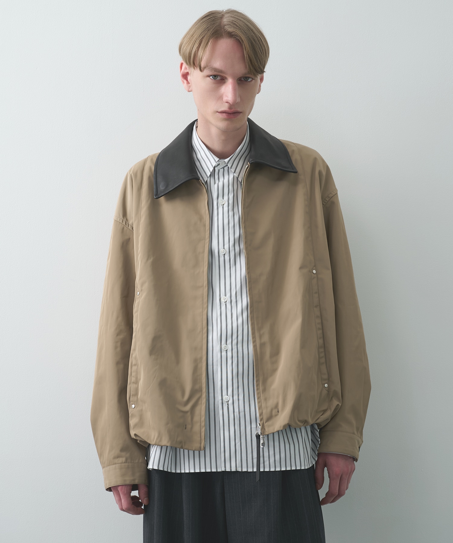 Leather collar Balloon Blouson STUDIOUS