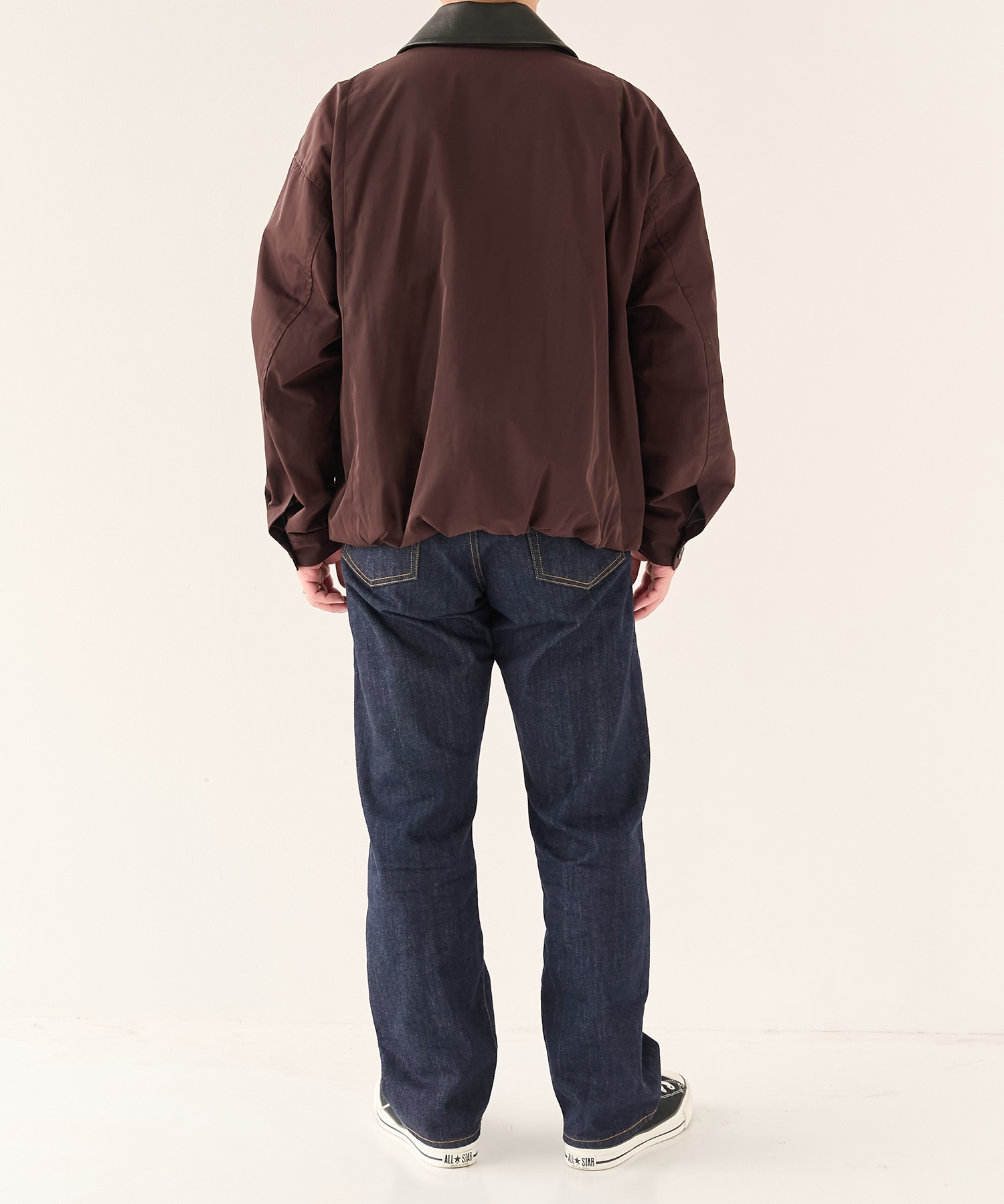 Leather collar Balloon Blouson STUDIOUS