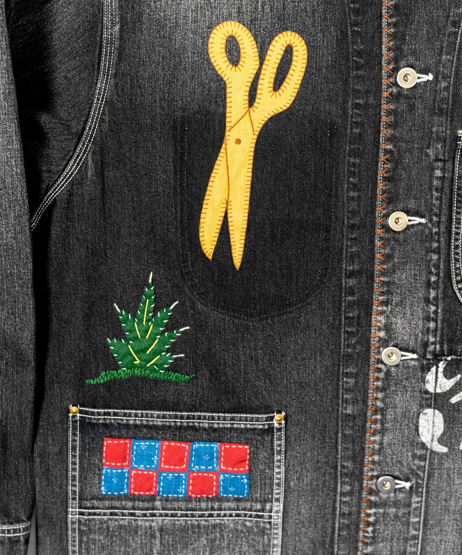 Hand-Embroidered Denim Coverall KHOKI