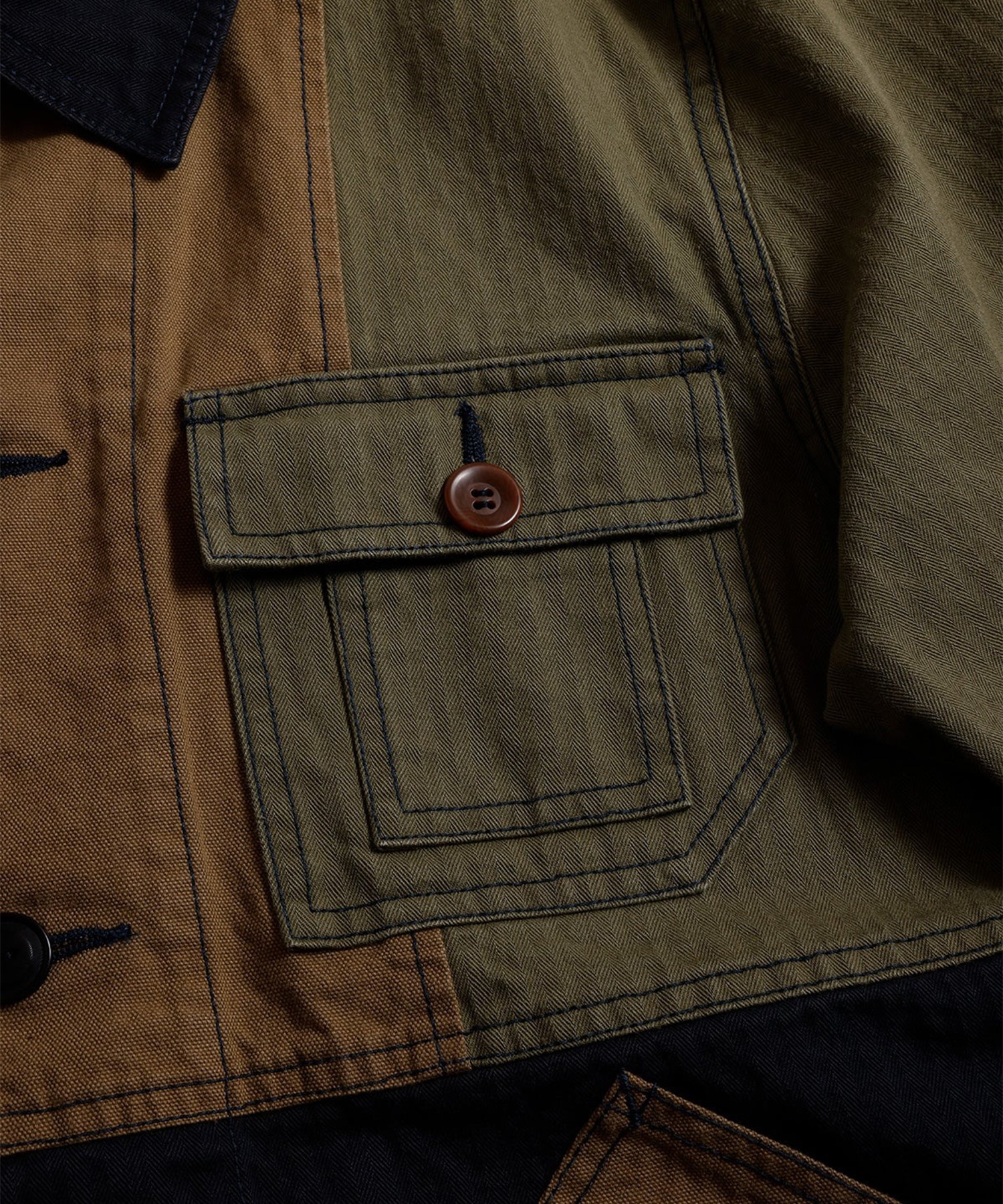 PACHWORK COVERALL JACKET RINSE FDMTL