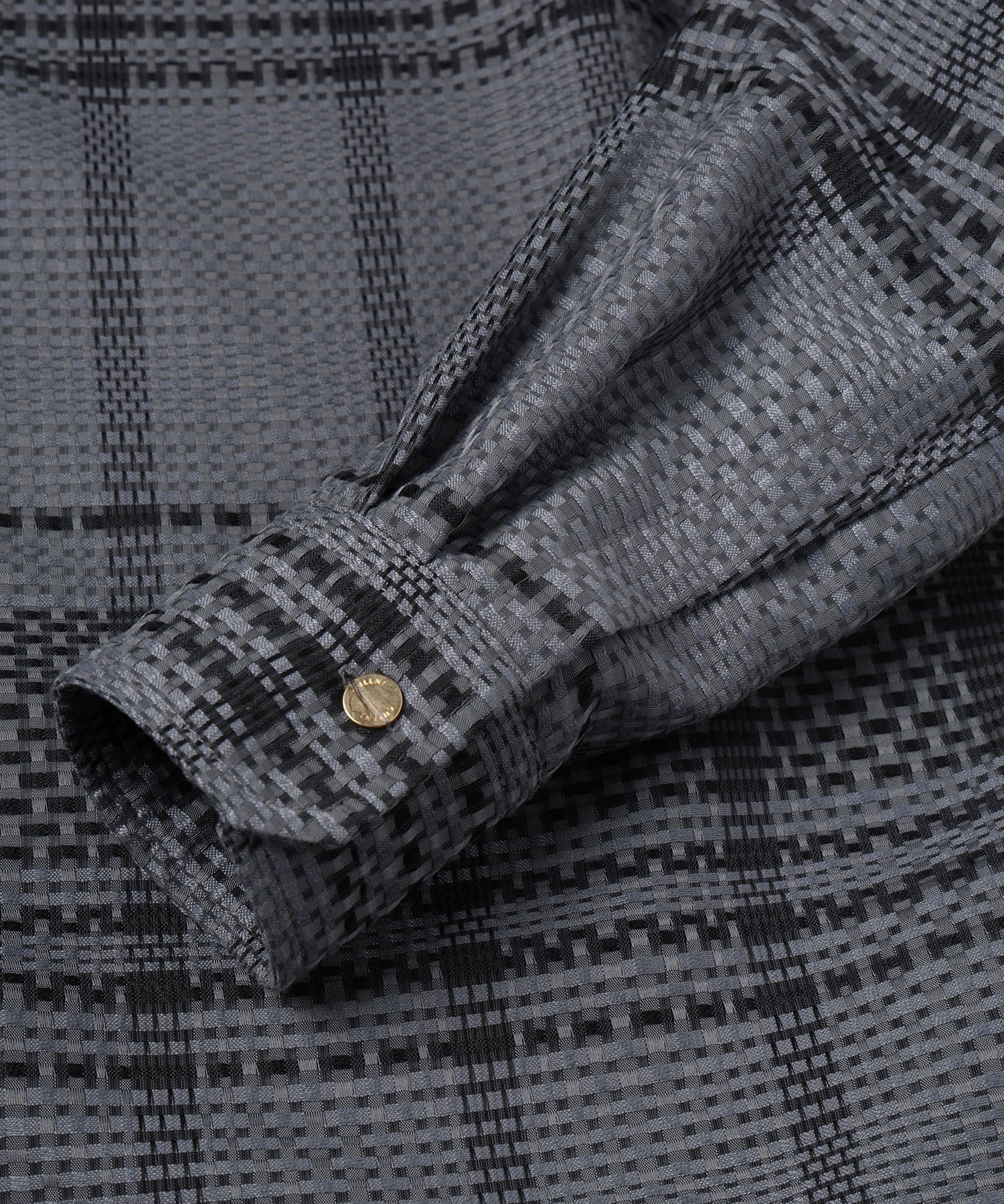 Sheer Tile Check Chin Tab Shirt CULLNI