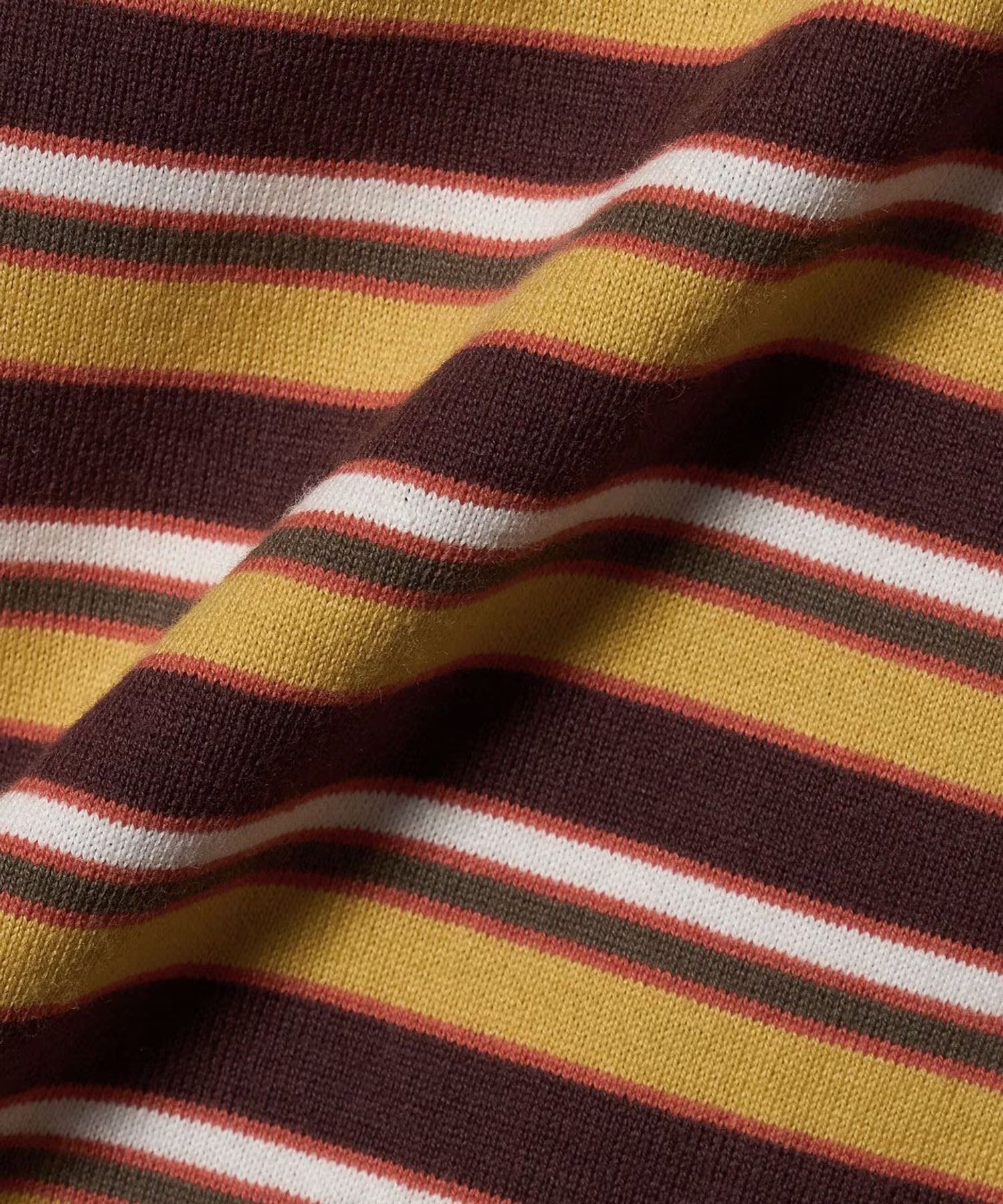 Hand-Embroidered Stripe T-Shirt KHOKI
