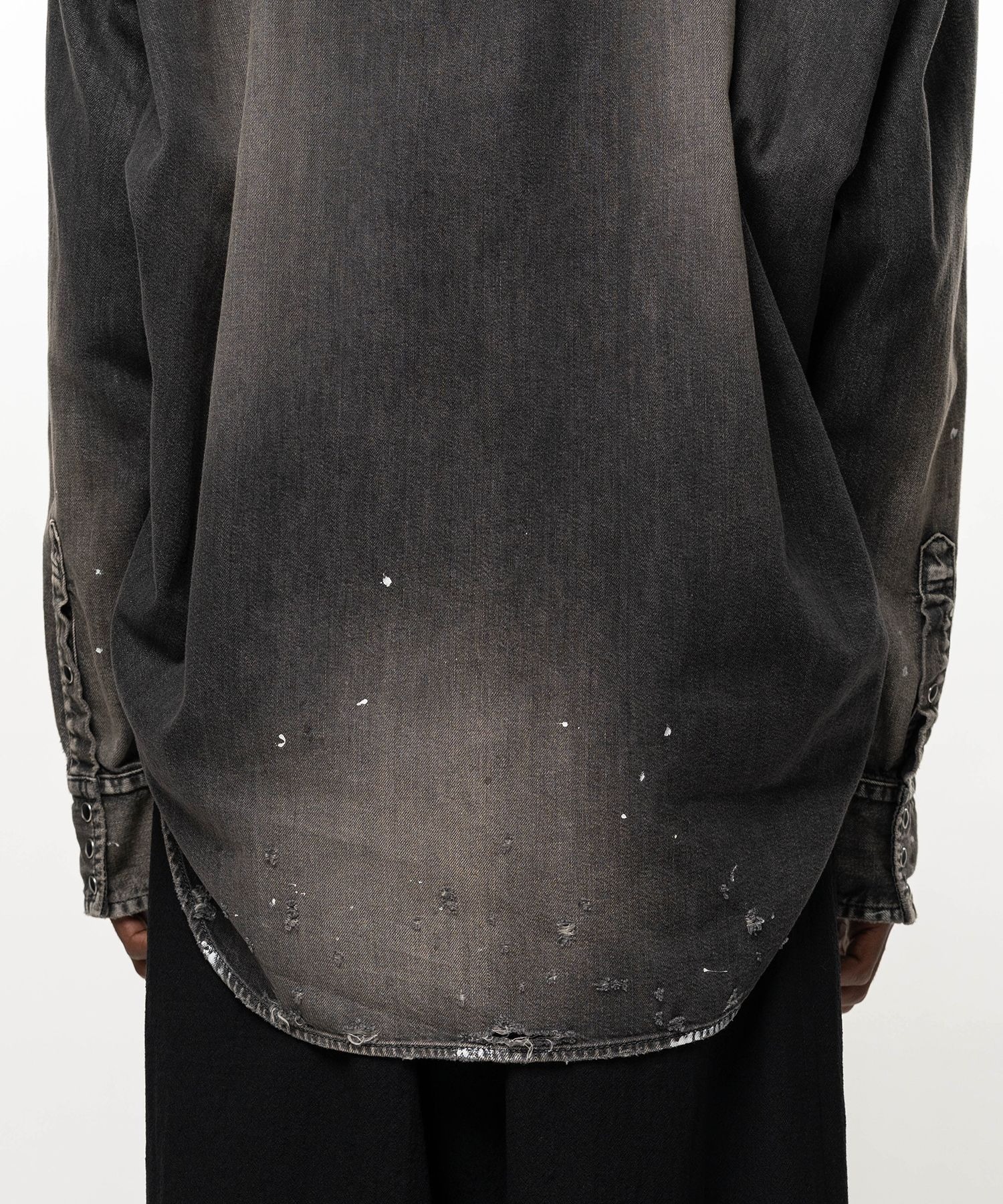 DENIM SHIRTS w STICKER Maison MIHARA YASUHIRO