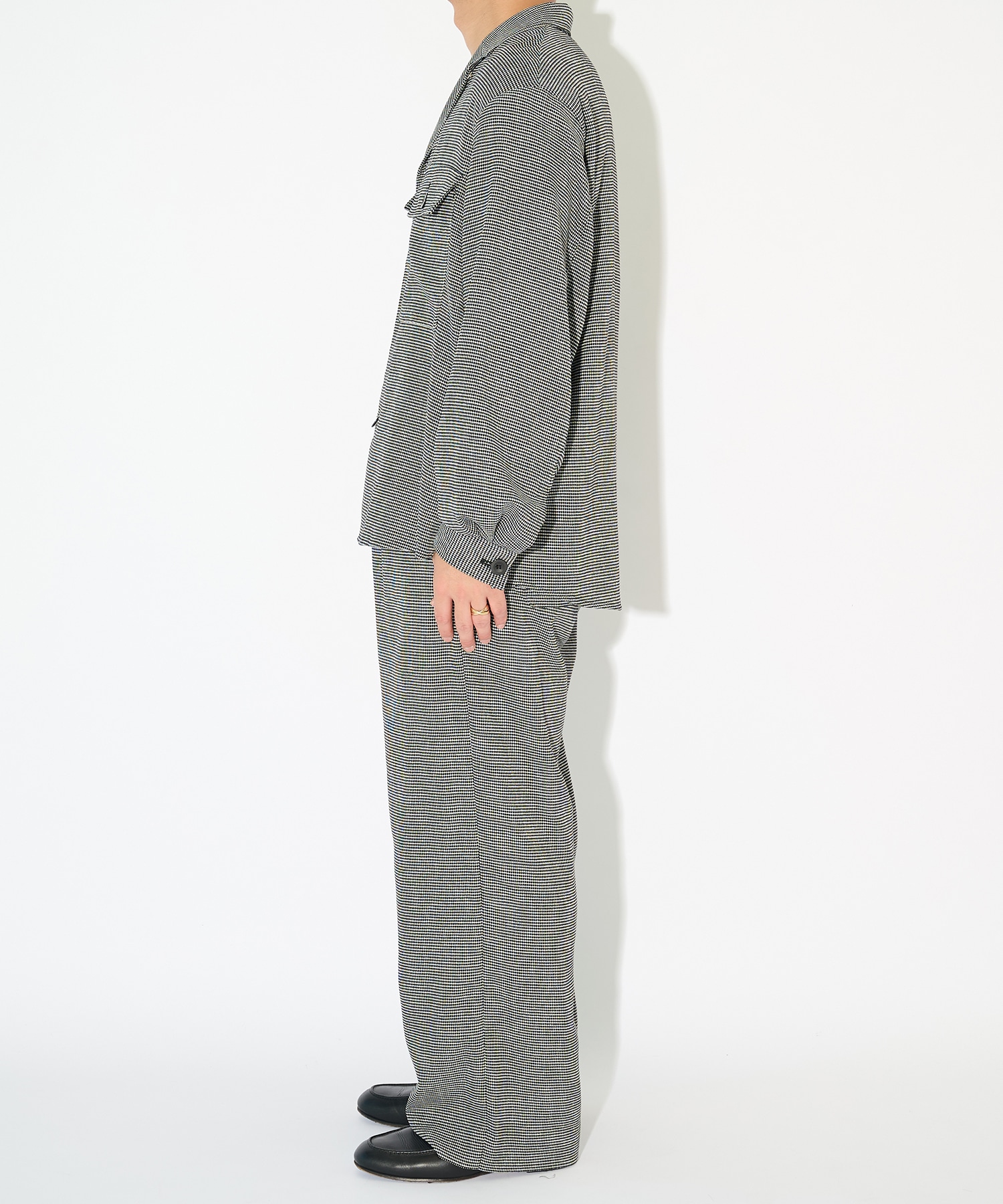Mix Yarn Mesh Drawstring Wide Pants CULLNI