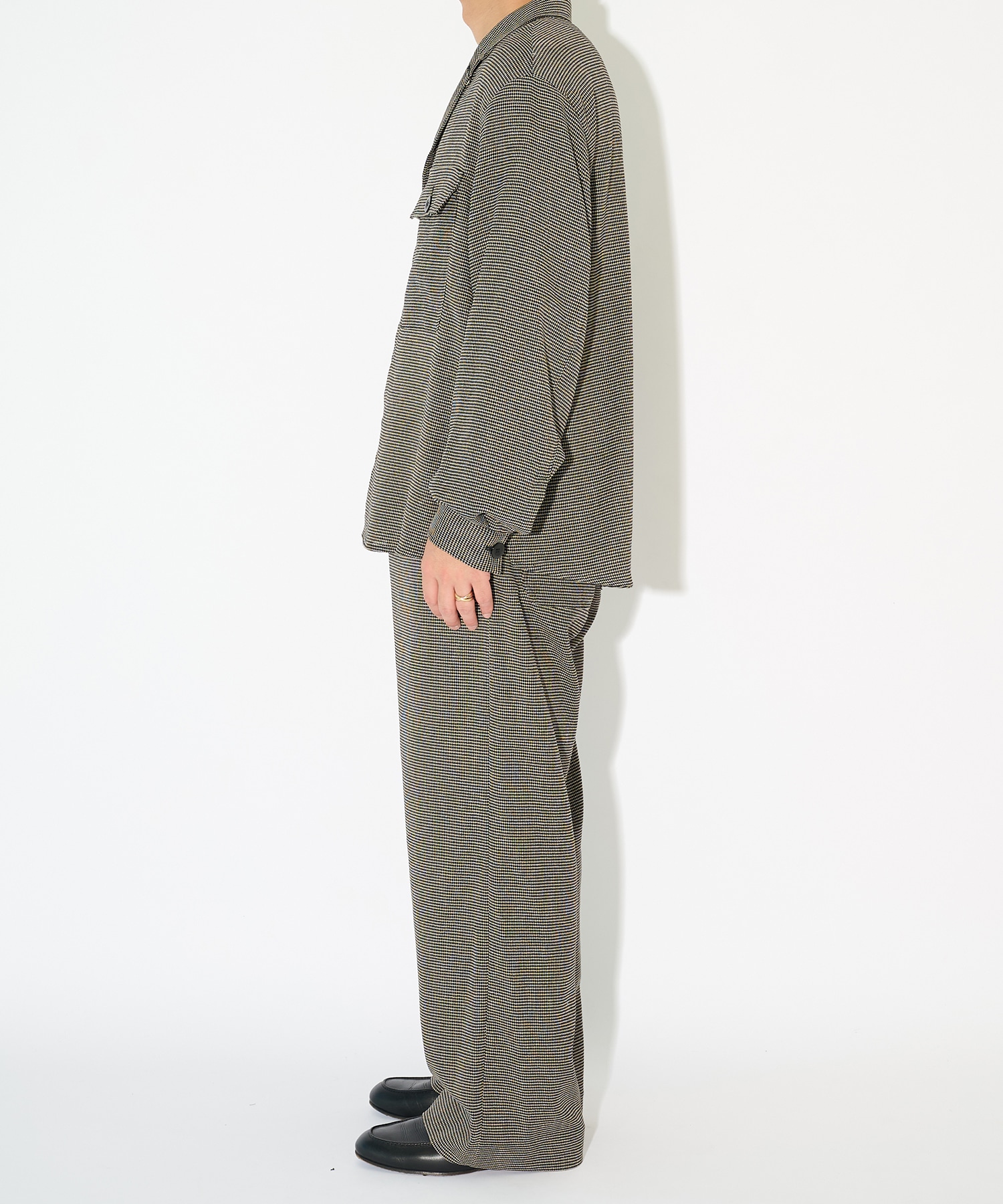 Mix Yarn Mesh Drawstring Wide Pants CULLNI