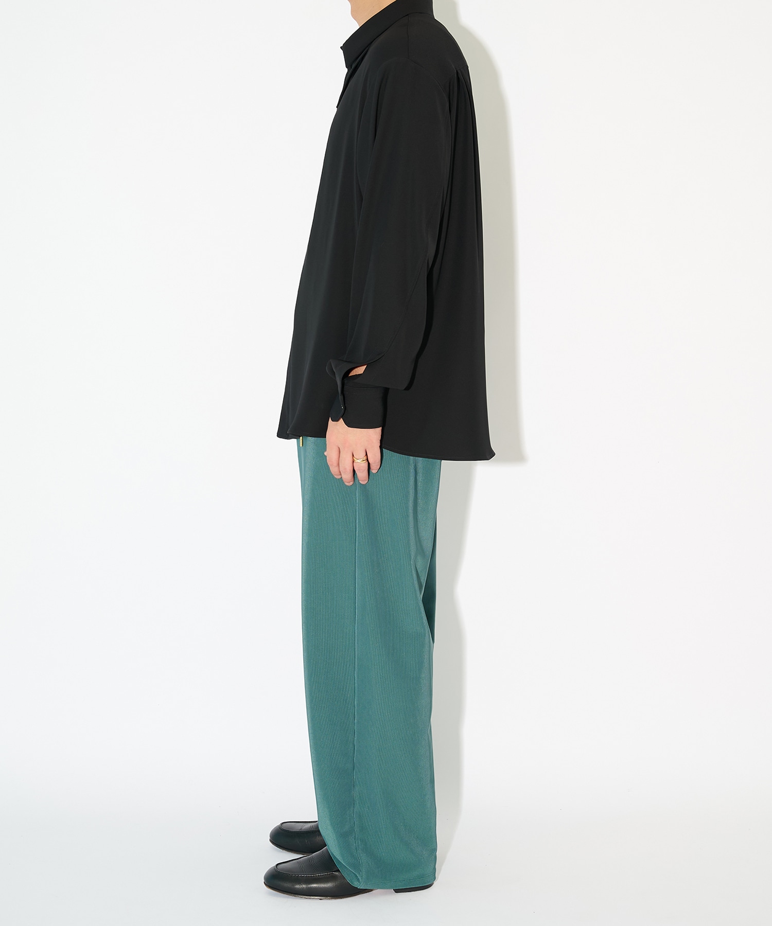 Stretch Fiber Cord Pique Drawstring Wide Pants CULLNI