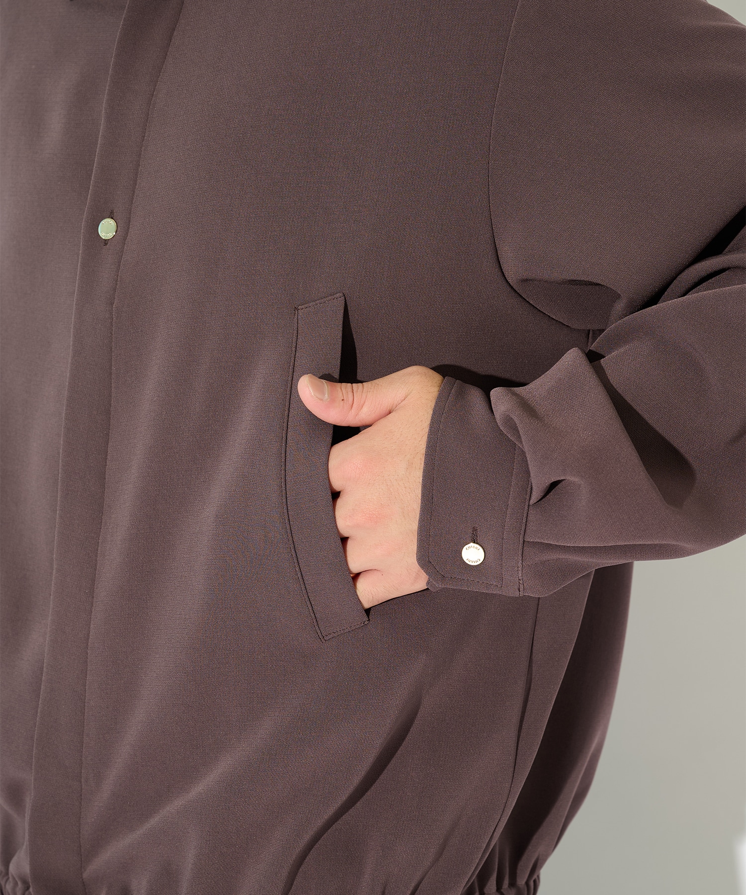 Triacetate Airy Cloth Long Sleeve Shirt Blouson CULLNI