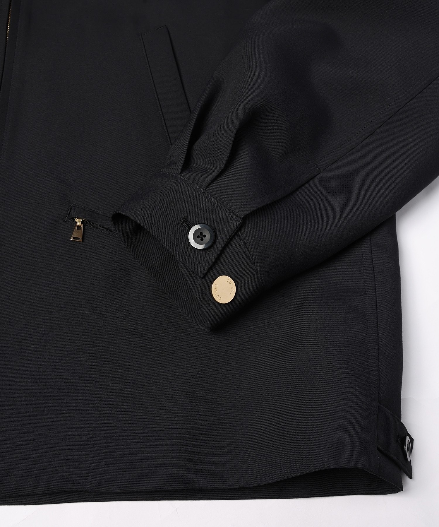 Structuerd Twill Double Cloth Leather Collar Blouson CULLNI