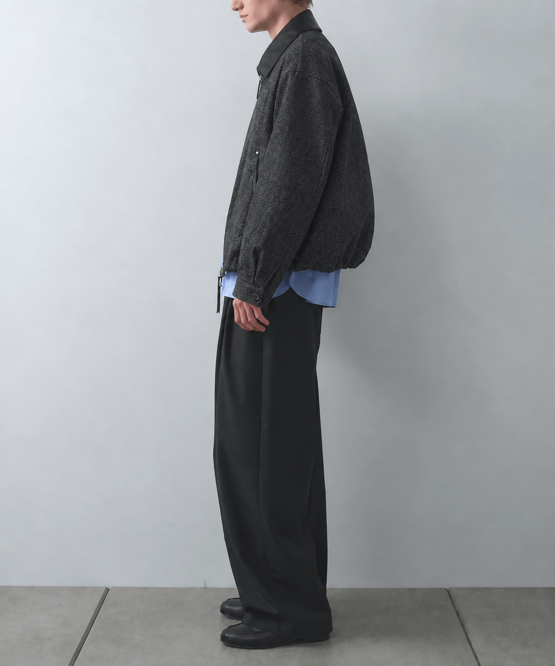 Leather collar Balloon Blouson STUDIOUS