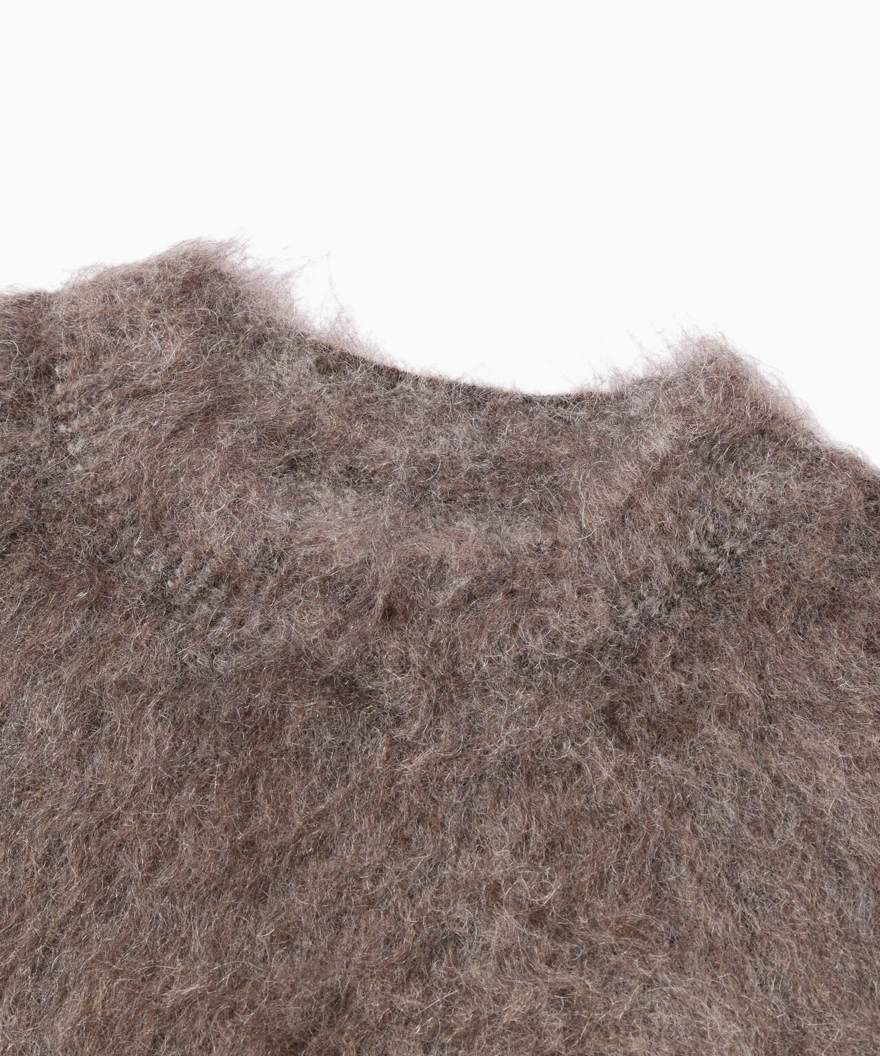 jacquard shaggy knit crew neck and wander