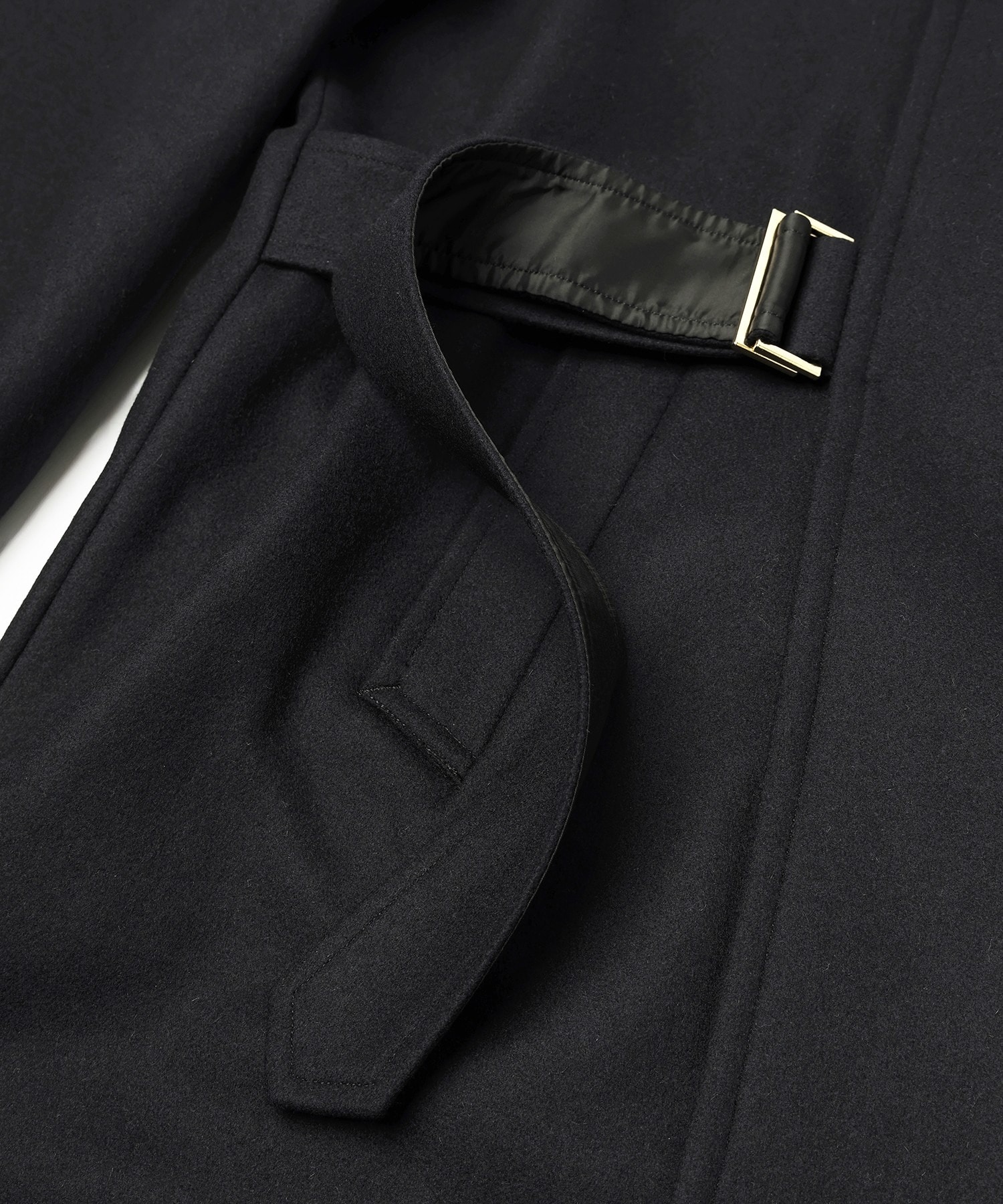 Signature Melton Minimal Tie Locken Long Coat CULLNI