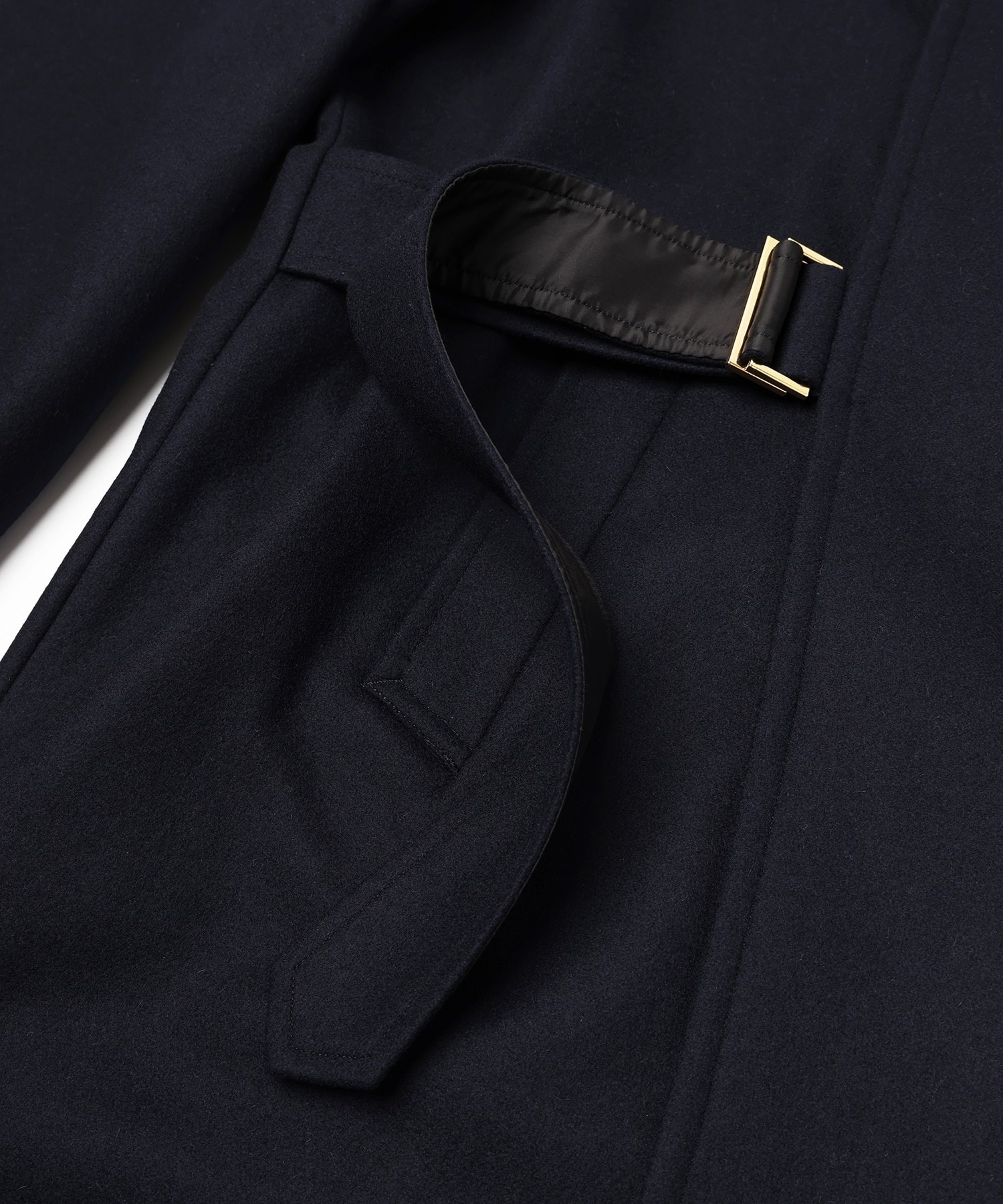 Signature Melton Minimal Tie Locken Long Coat CULLNI