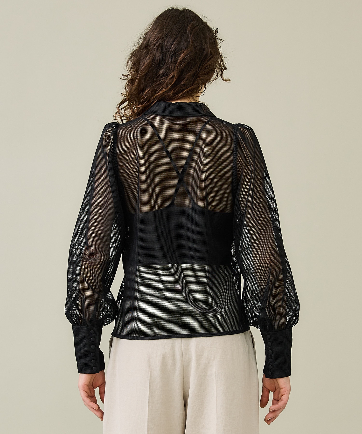 ADALEE EMBROIDERY MESH BLOUSE(Free BLACK): AMERI: WOMENS