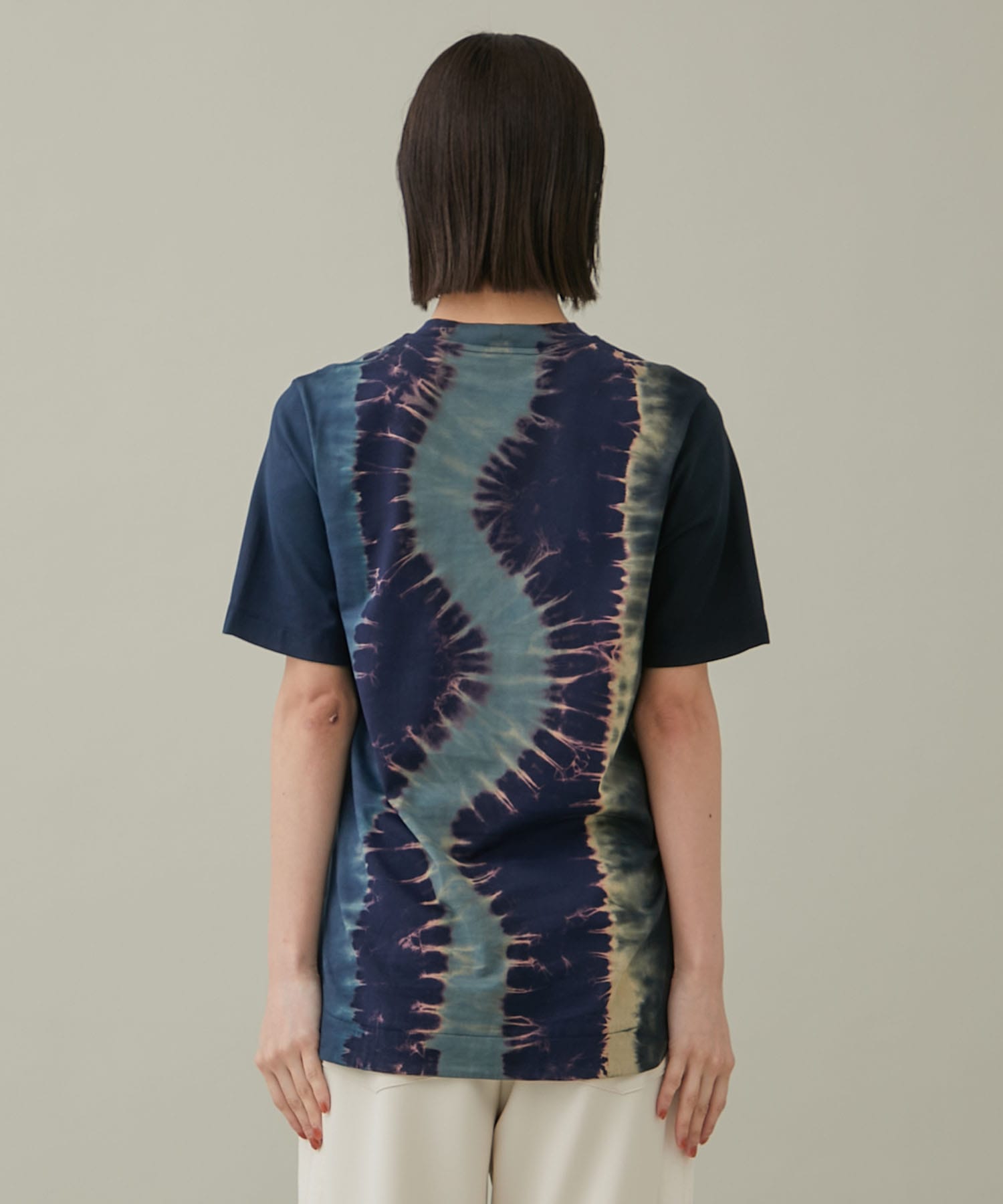 Shibori Tie-Dyed Cotton Jersey T-Shirt(2 NAVY): Mame Kurogouchi