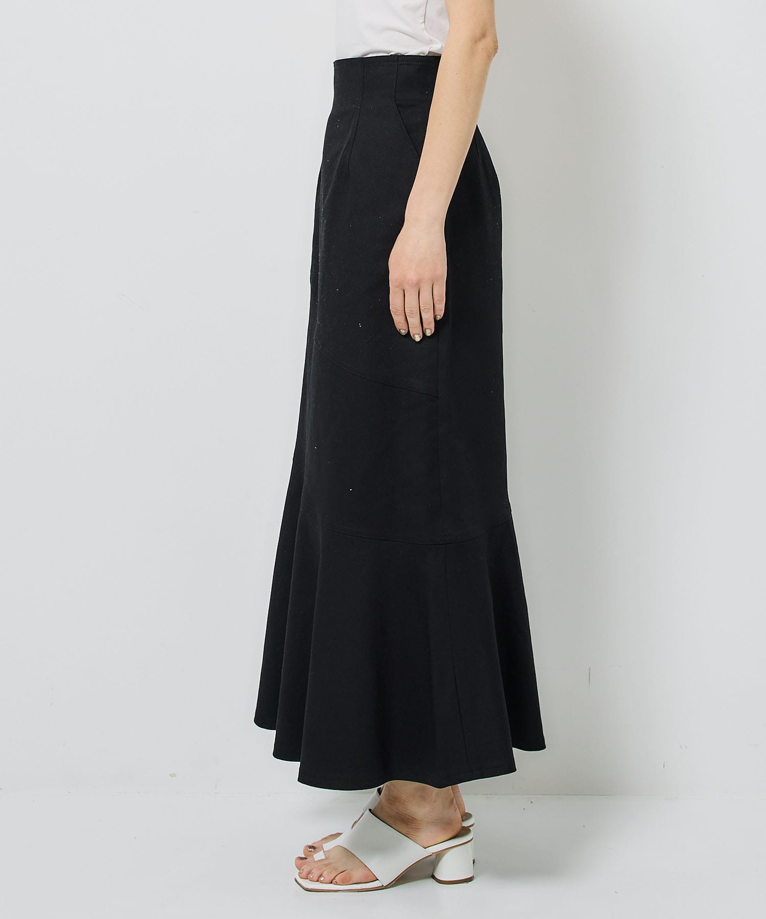 INella〉アシメシームマーメイドスカート(1 BLACK): : WOMENS