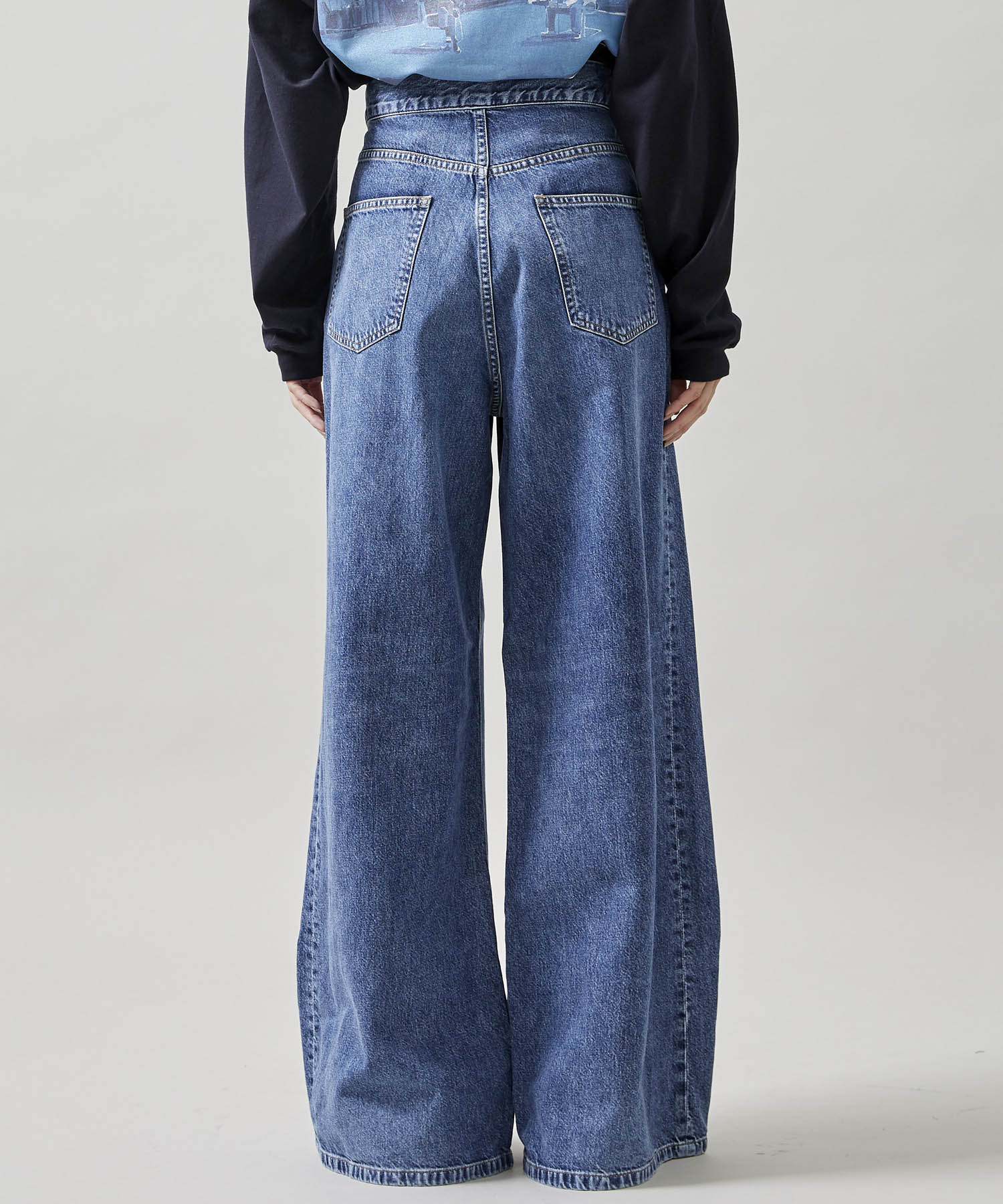 ウォッシュドデニムワイドパンツ JOHN LAWRENCE SULLIVAN