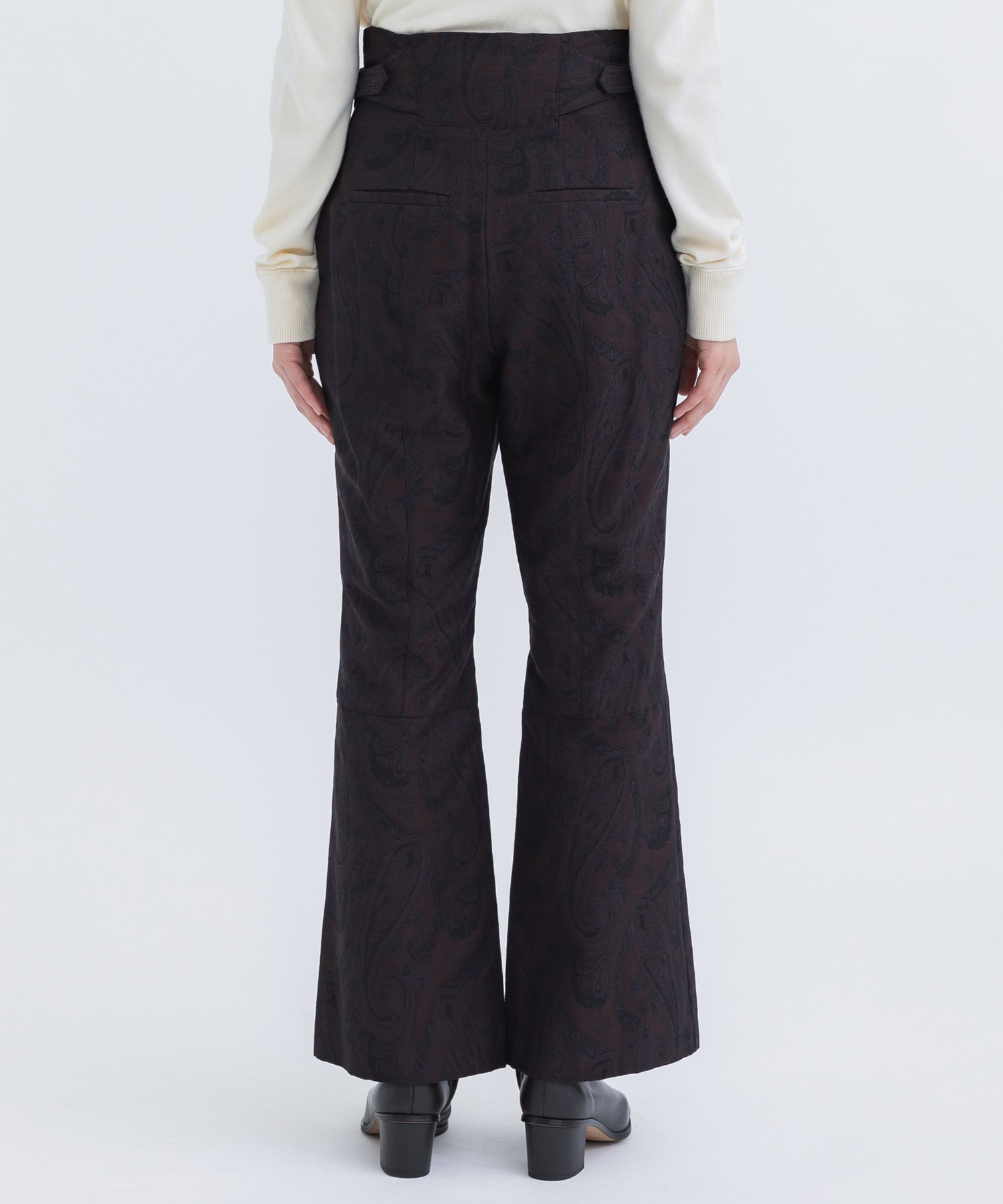 Pintucked trousers-jacqurd AKIKOAOKI