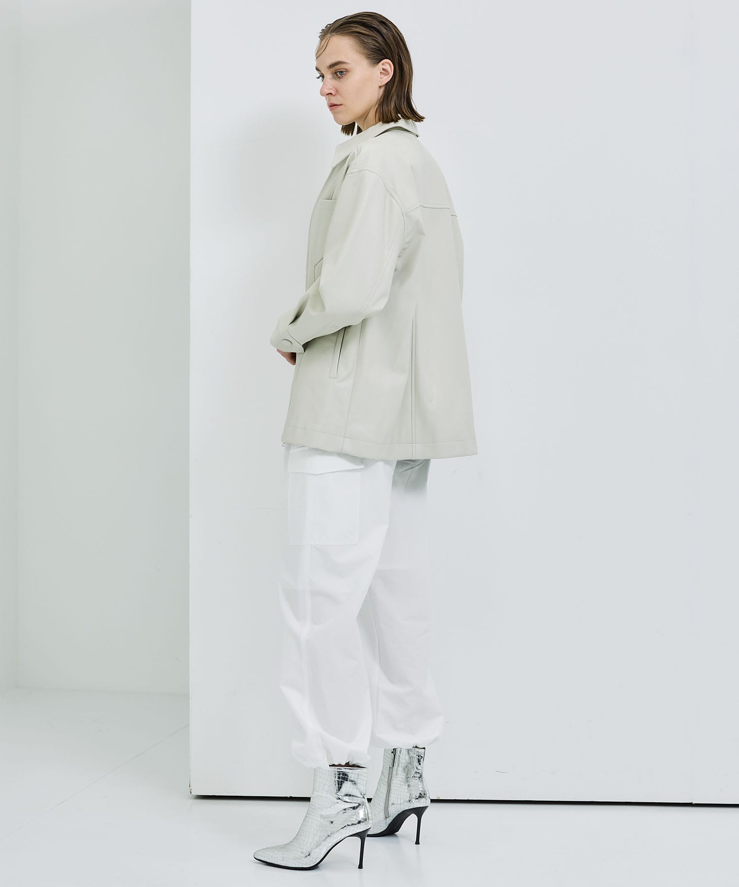 CITY〉ソフトレザーライクブルゾン(1 IVORY): STUDIOUS: WOMENS