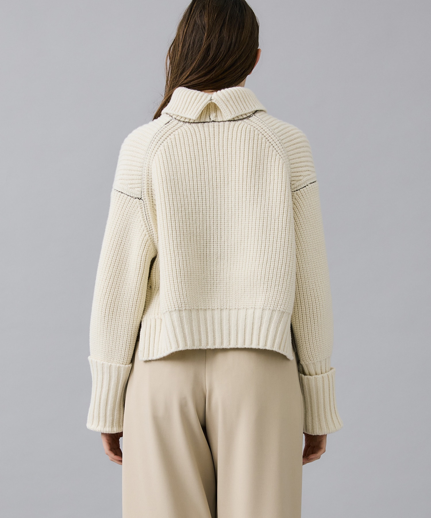 別注〉 COLOR STITCH LOWGAUGE TUTLENECK PULLOVER(FREE OFF WHITE