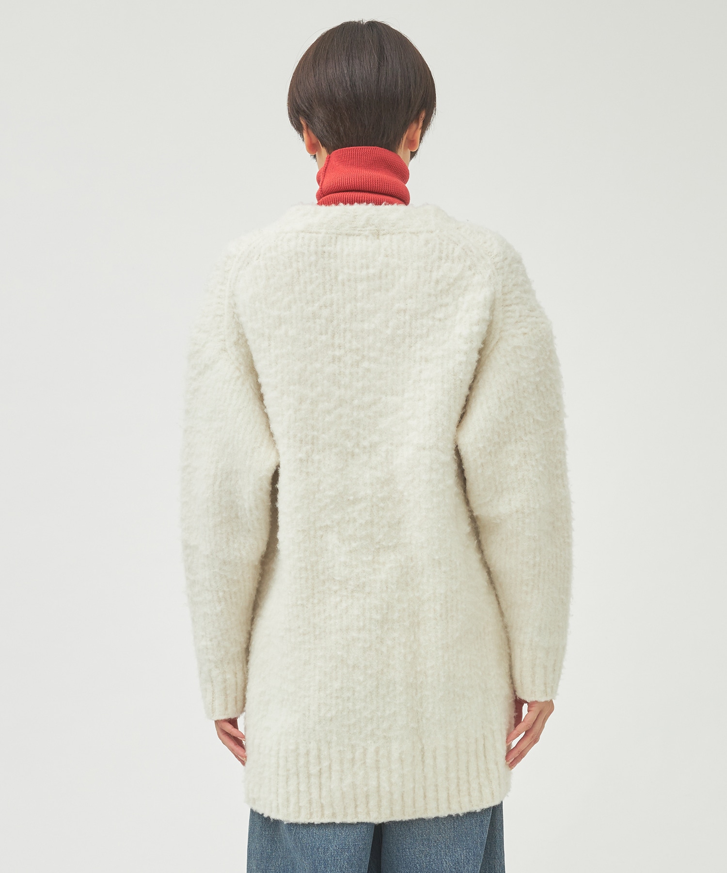 Brushed alpacas cardigan(0 OFF WHITE): WRAPINKNOT: WOMENS