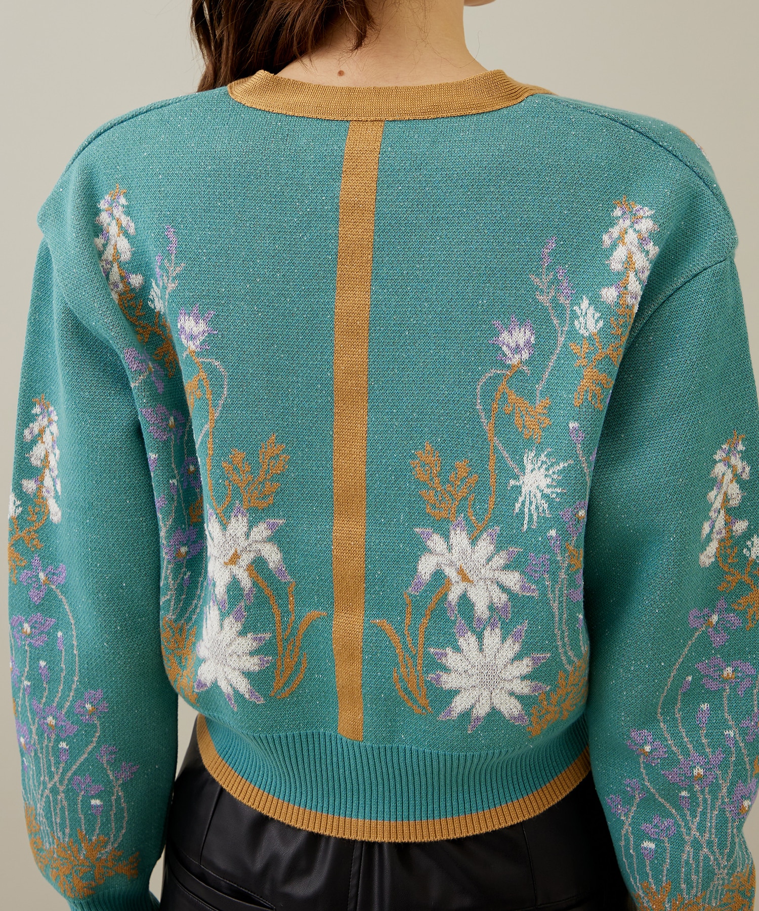 Garden flower knit cardigan