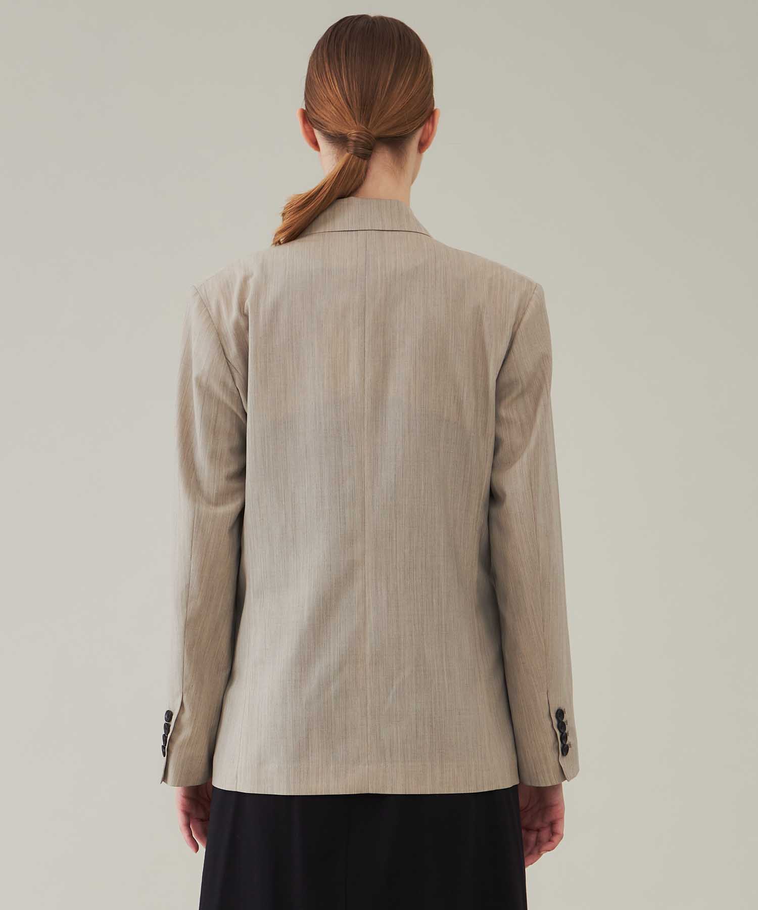 SUMMER WOOL LAYERED LAPEL JACKET CINOH