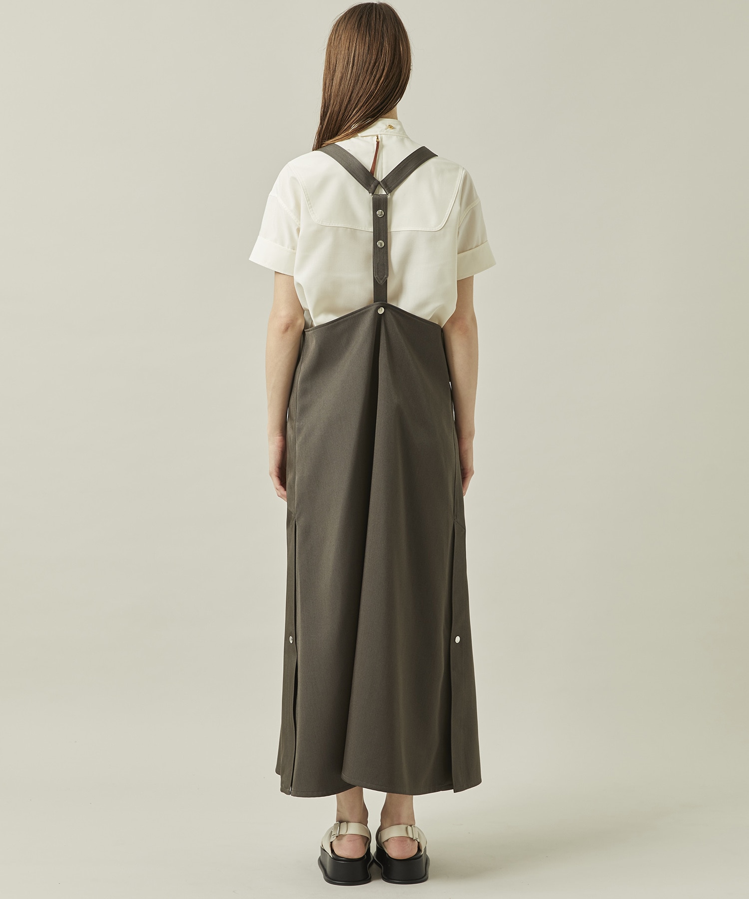 RERACS GUNFLAP APRON DRESS