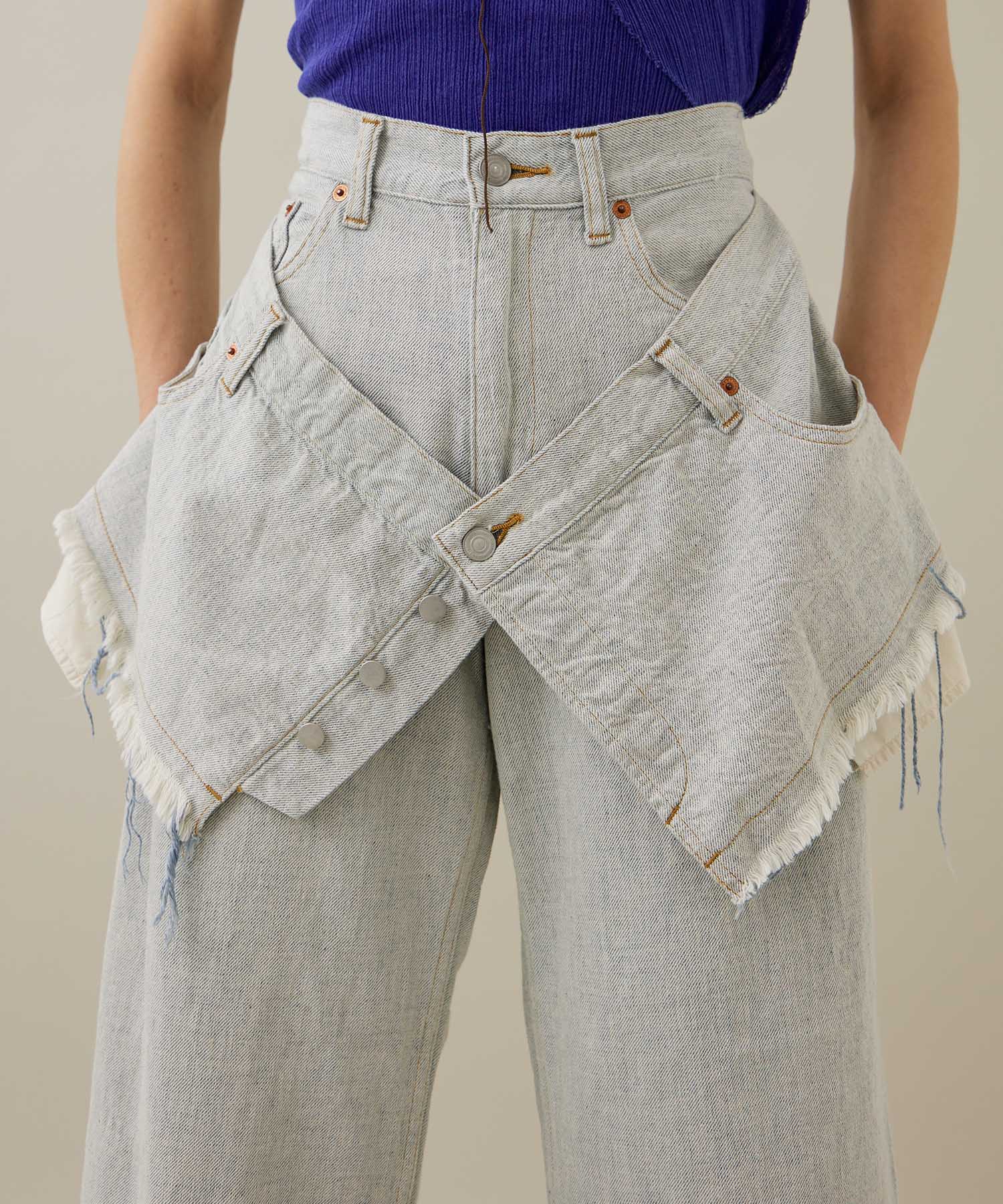 LAYERED DENIM PANTS kotohayokozawa