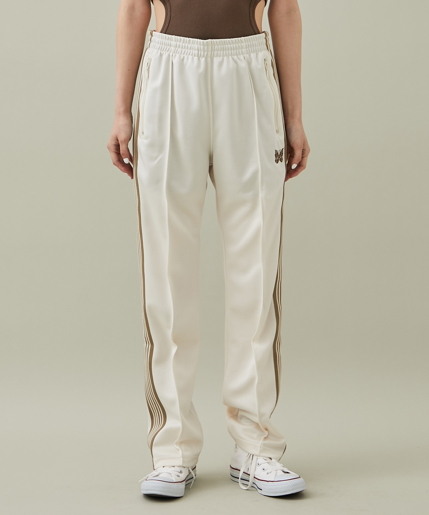 20000円大丈夫ですNEEDLES TRACK PANTS 別注STUDIOUS エクリュ S