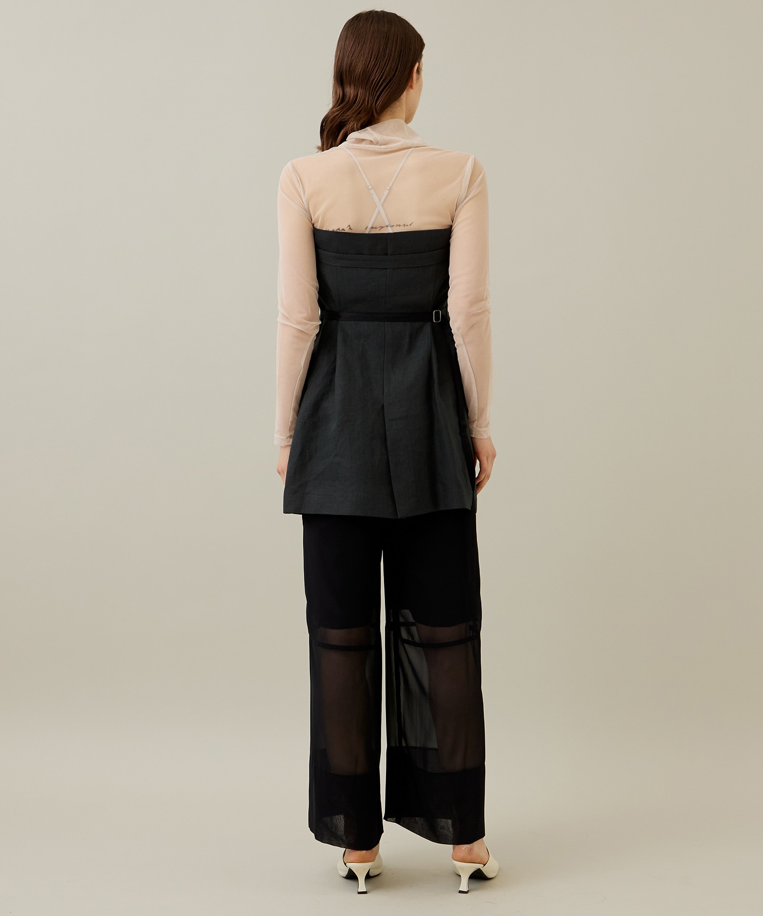 LINEN TAILORED VEST IHNN