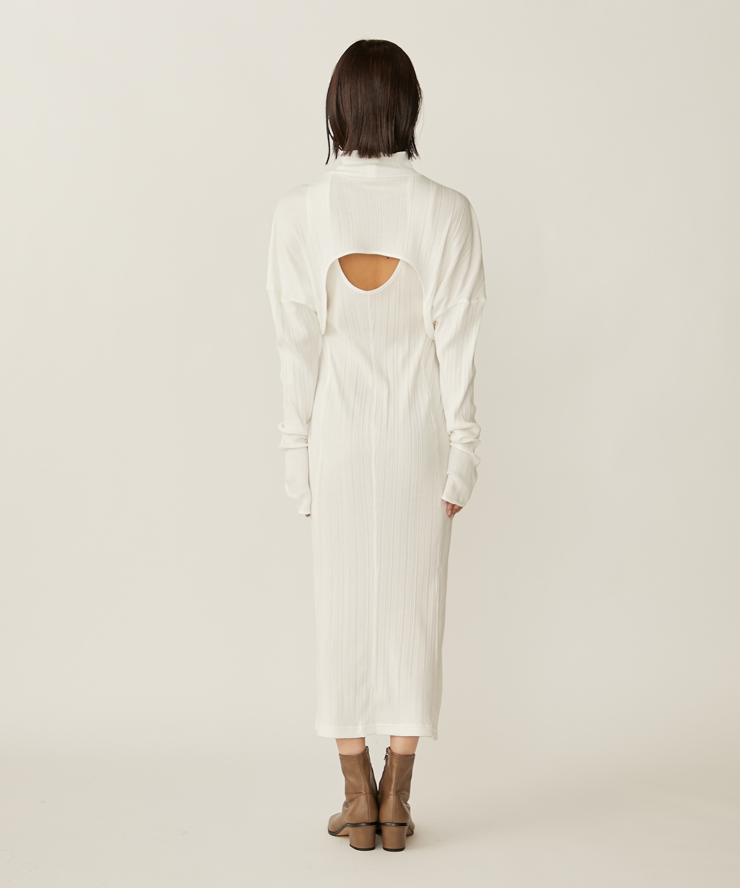 Random Ribbed Organic Cotton 2 way Dress(1 WHITE): Mame Kurogouchi