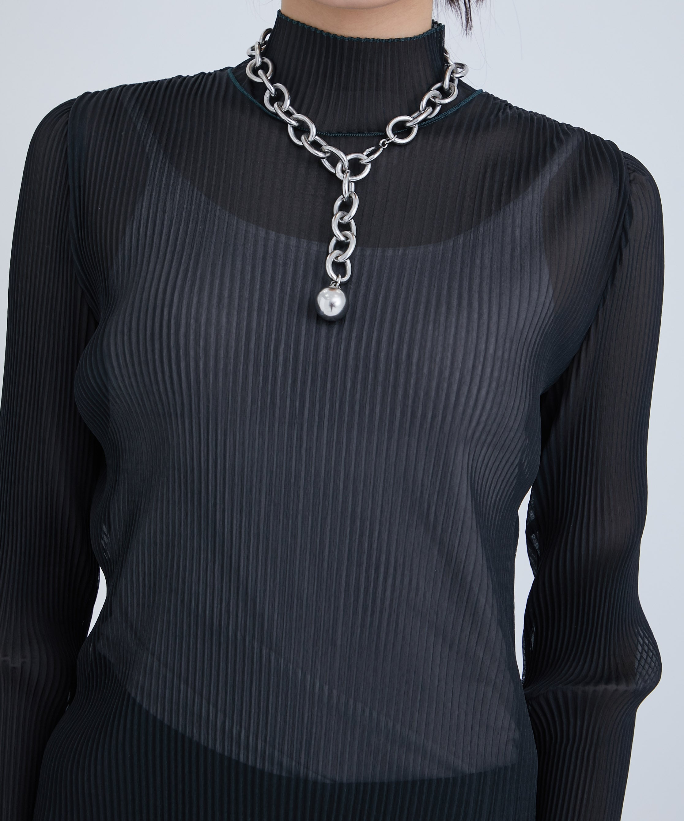 Pleats Sheer Top(FREE BLACK): STUDIOUS: WOMENS｜ STUDIOUS ONLINE