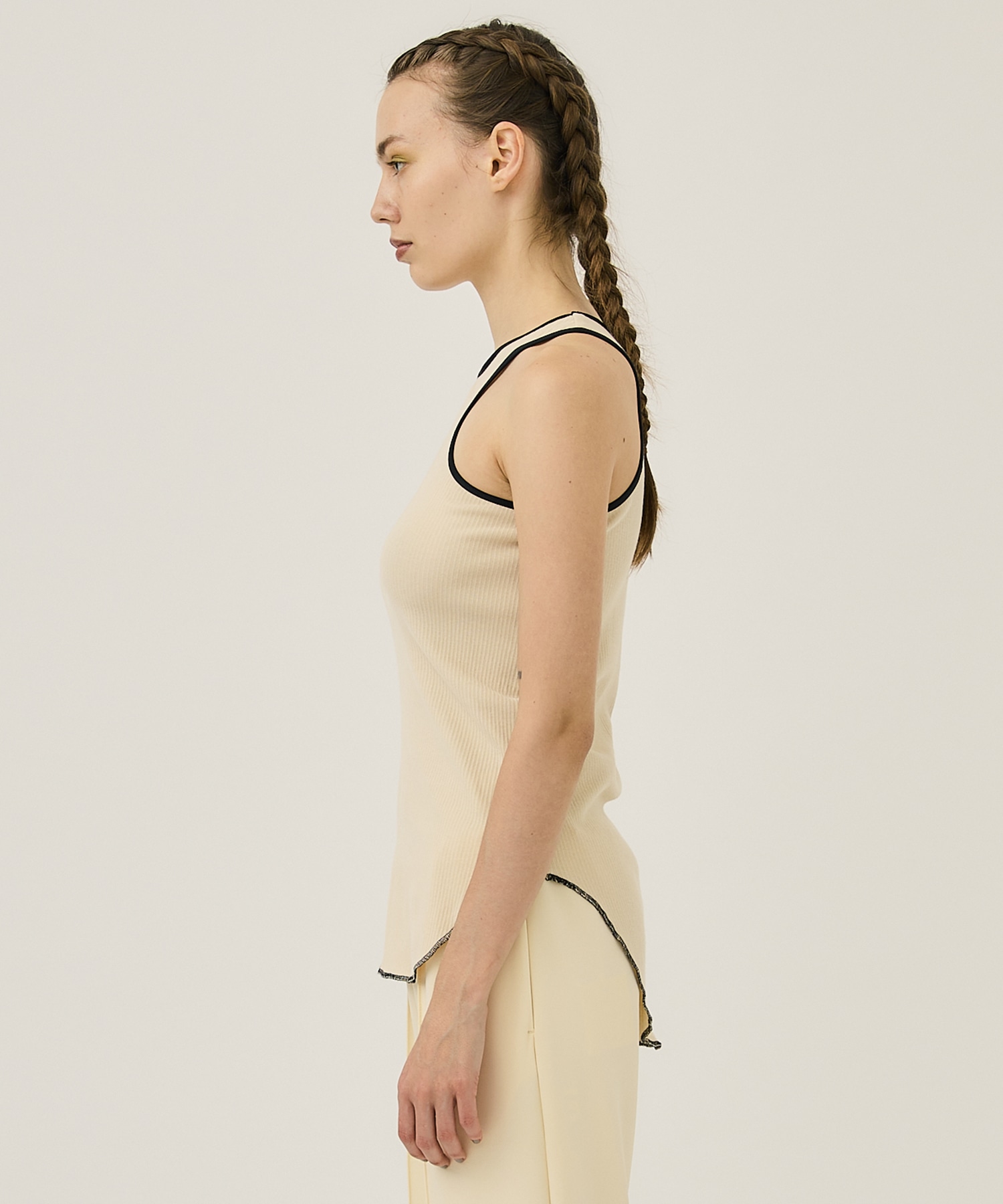 THINGS THAT MATTER】ONE SHOULDER TERECO RIB TOPS-