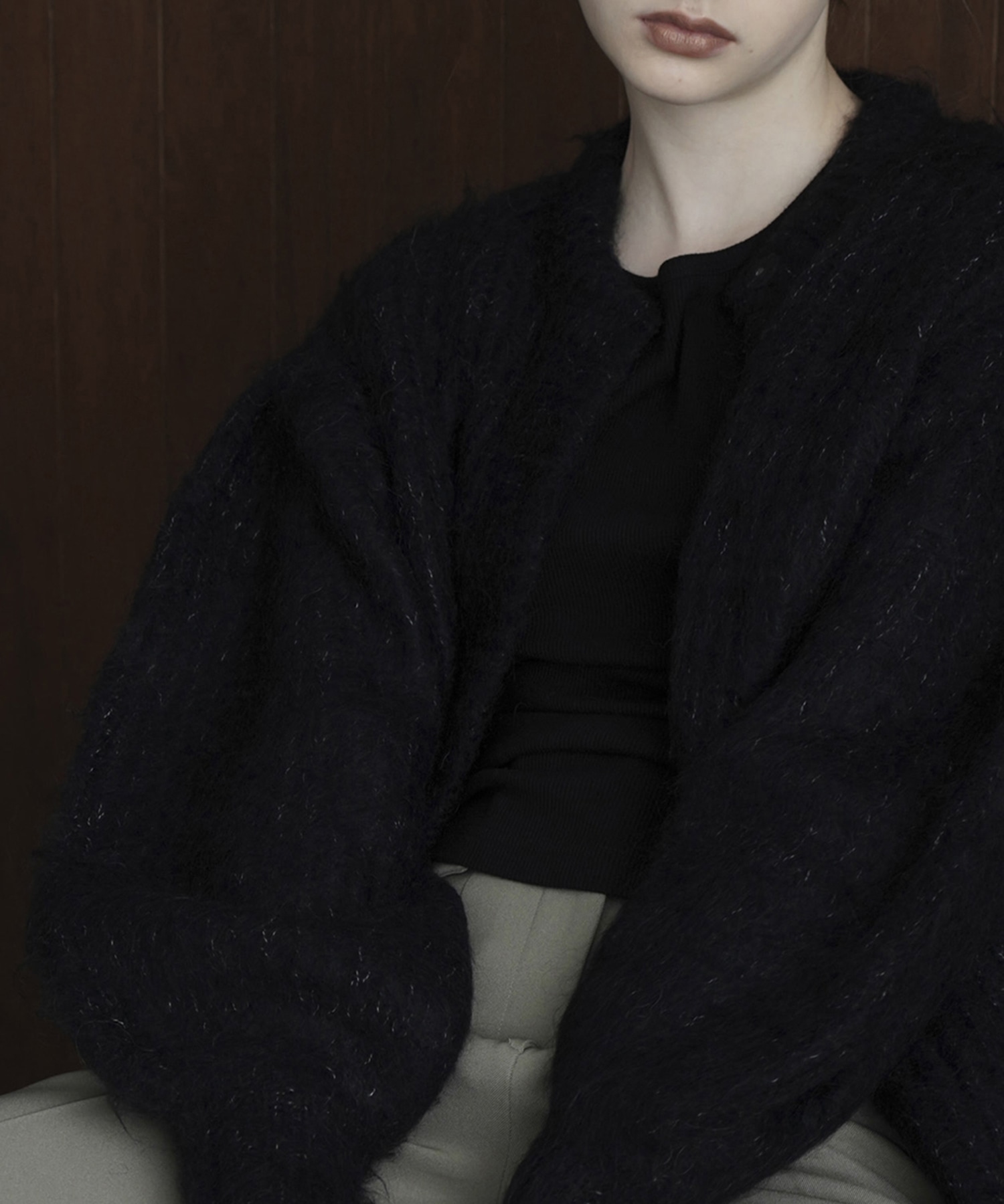 【CLANE】COLOR MOHAIR SHAGGY CARDIGAN　1