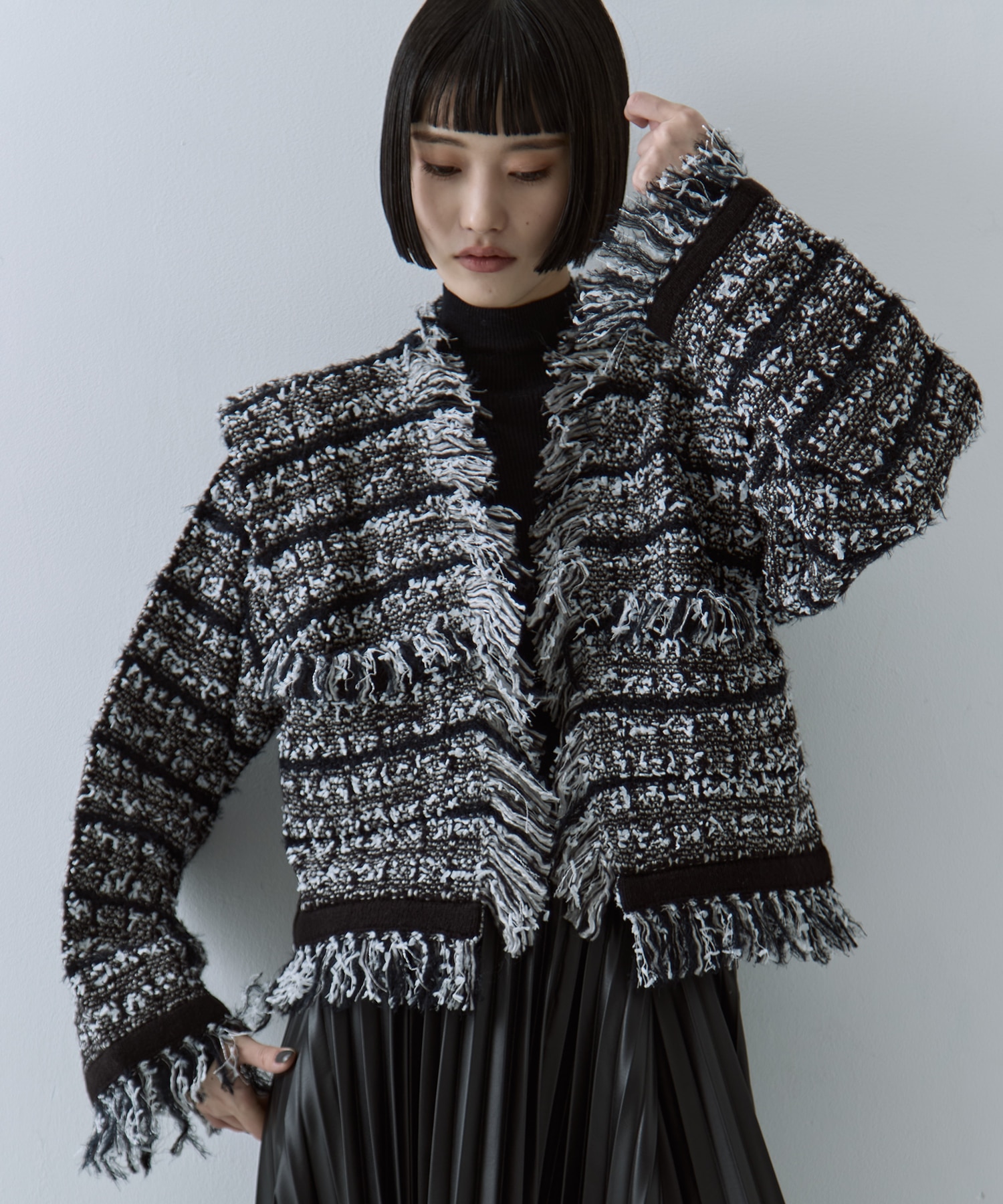 Tweed Knit Jacket STUDIOUS
