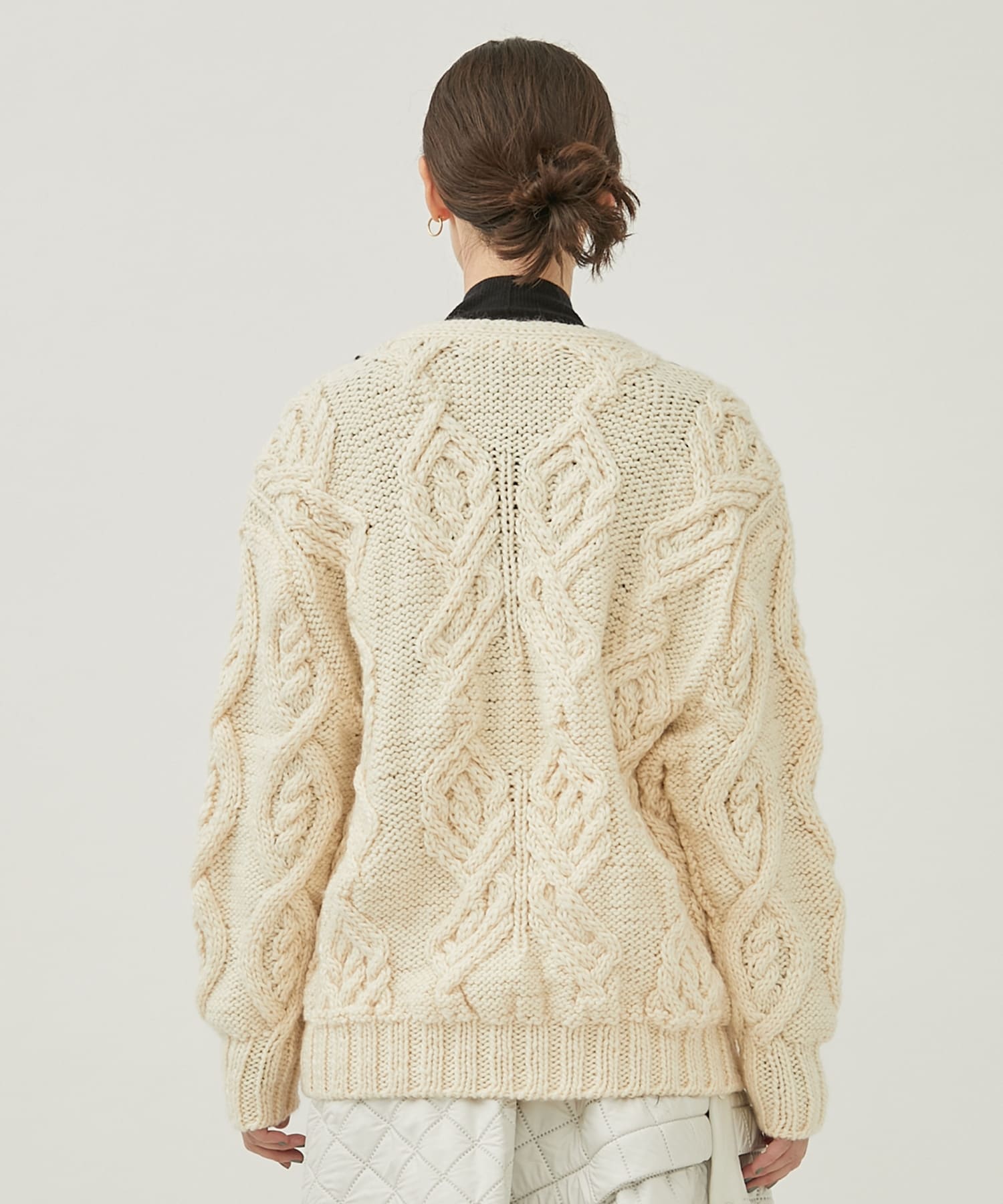 Deformtion Cable Knit Cardigan(FREE OFF WHITE): RUMCHE: WOMENS ...