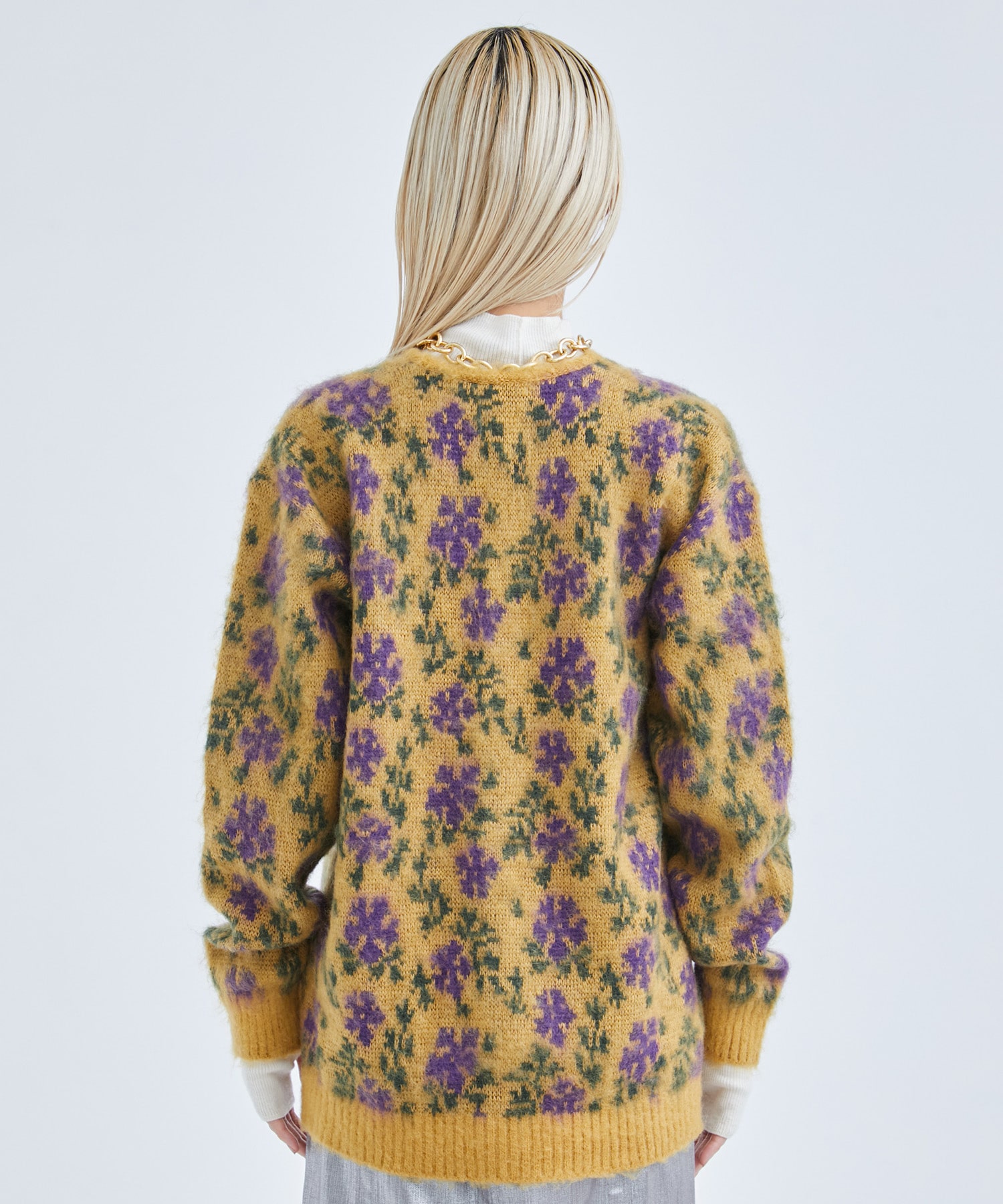 Mohair Cardigan - Flower(S YELLOW): Needles: WOMENS｜ STUDIOUS