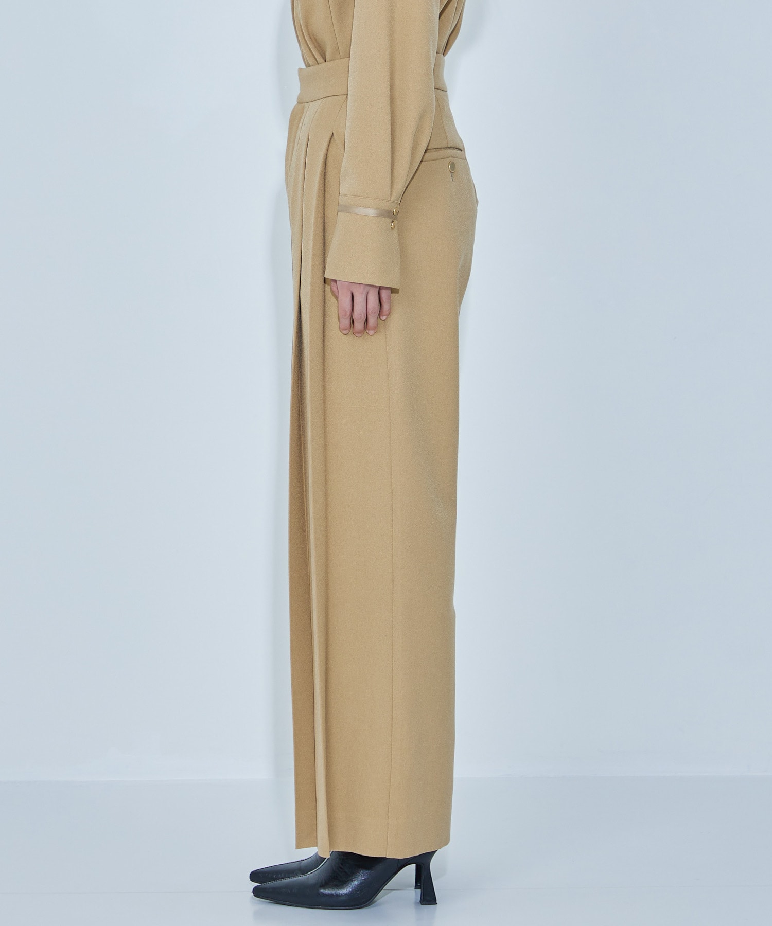 Front Pleats Georgette Pants STUDIOUS