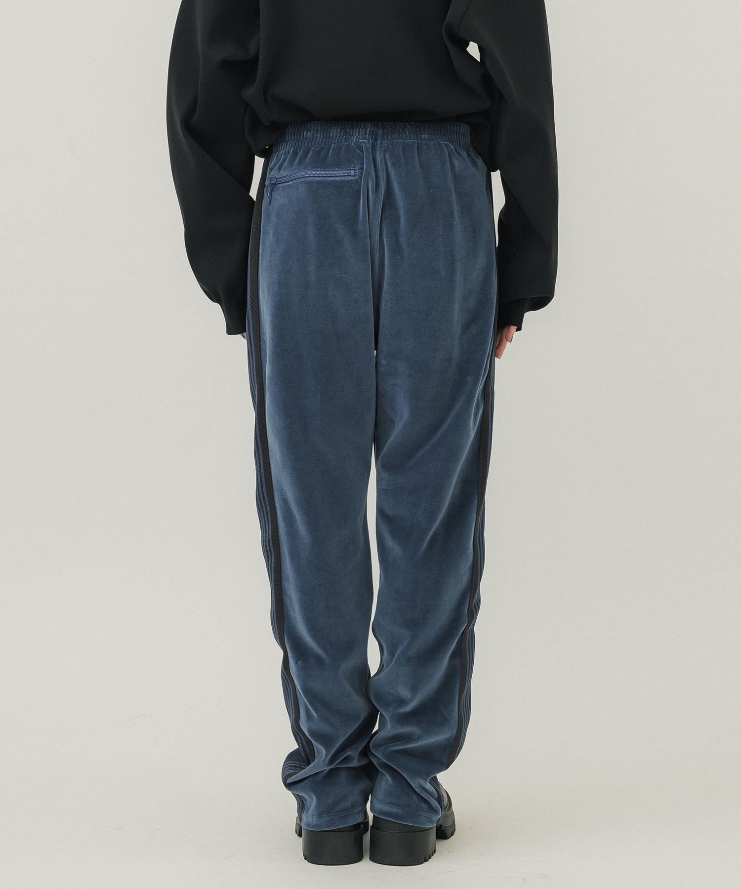 Narrow Track Pant-C/Pe Velour Blue