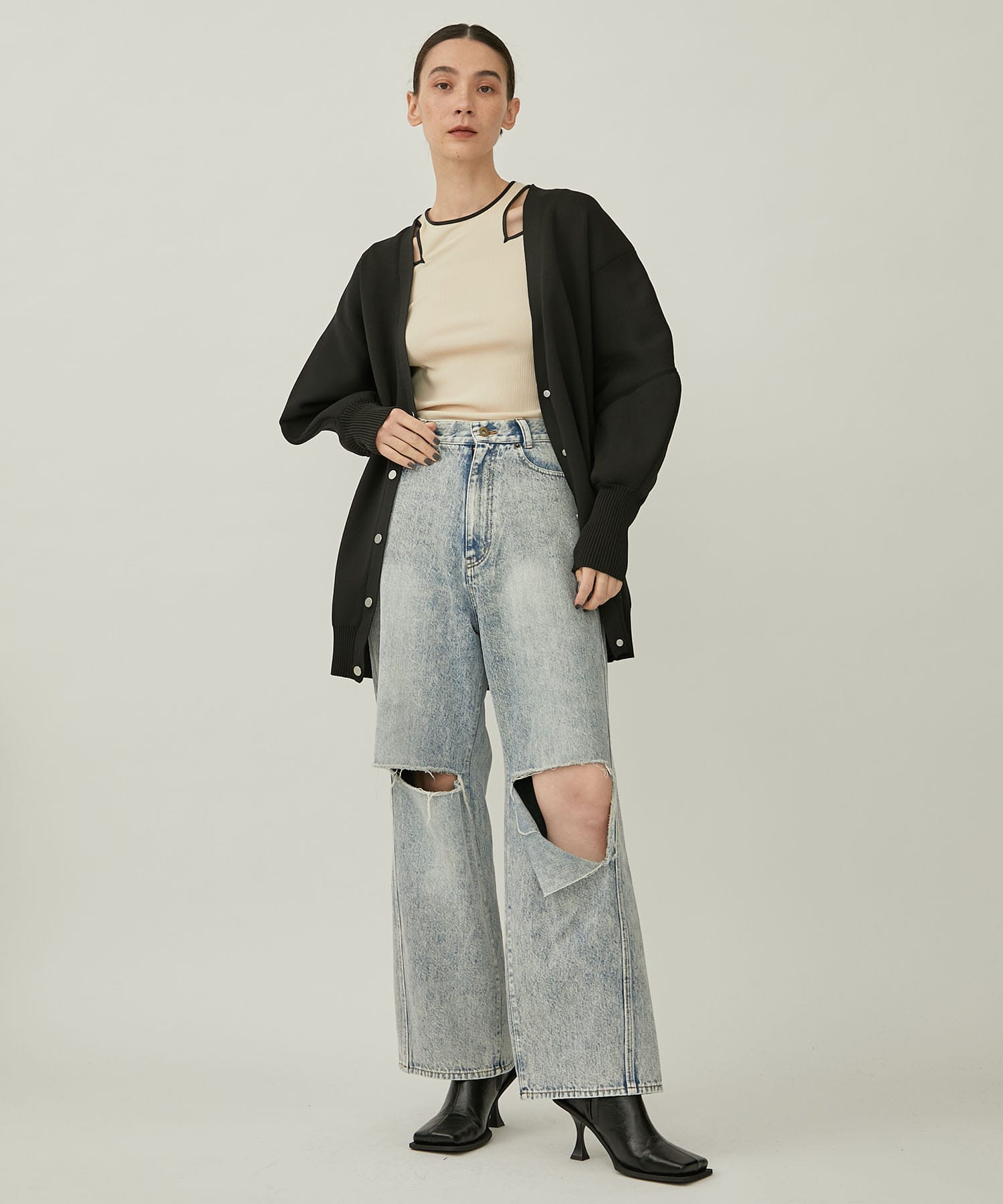 KNEE CUTTING DENIM PANTS(1 BLUE): THINGS THAT MATTER: WOMENS