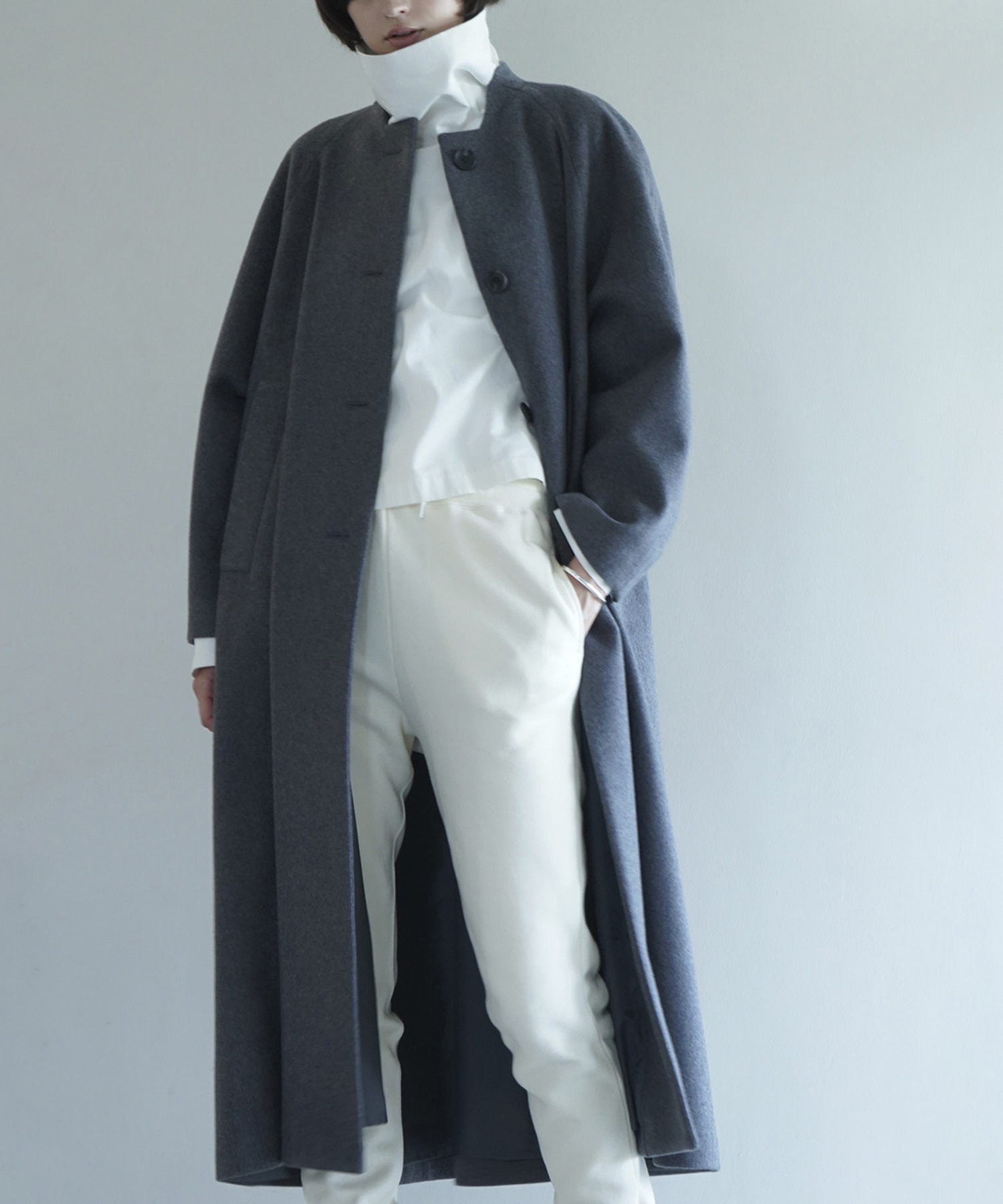 NO COLLAR FLARE COAT(1 GREY): CLANE: WOMENS｜ STUDIOUS ONLINE公式