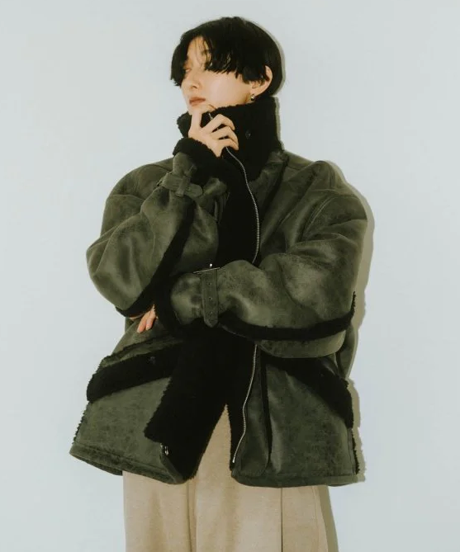 ジャケット/アウターSayto  reversible mouton jacket