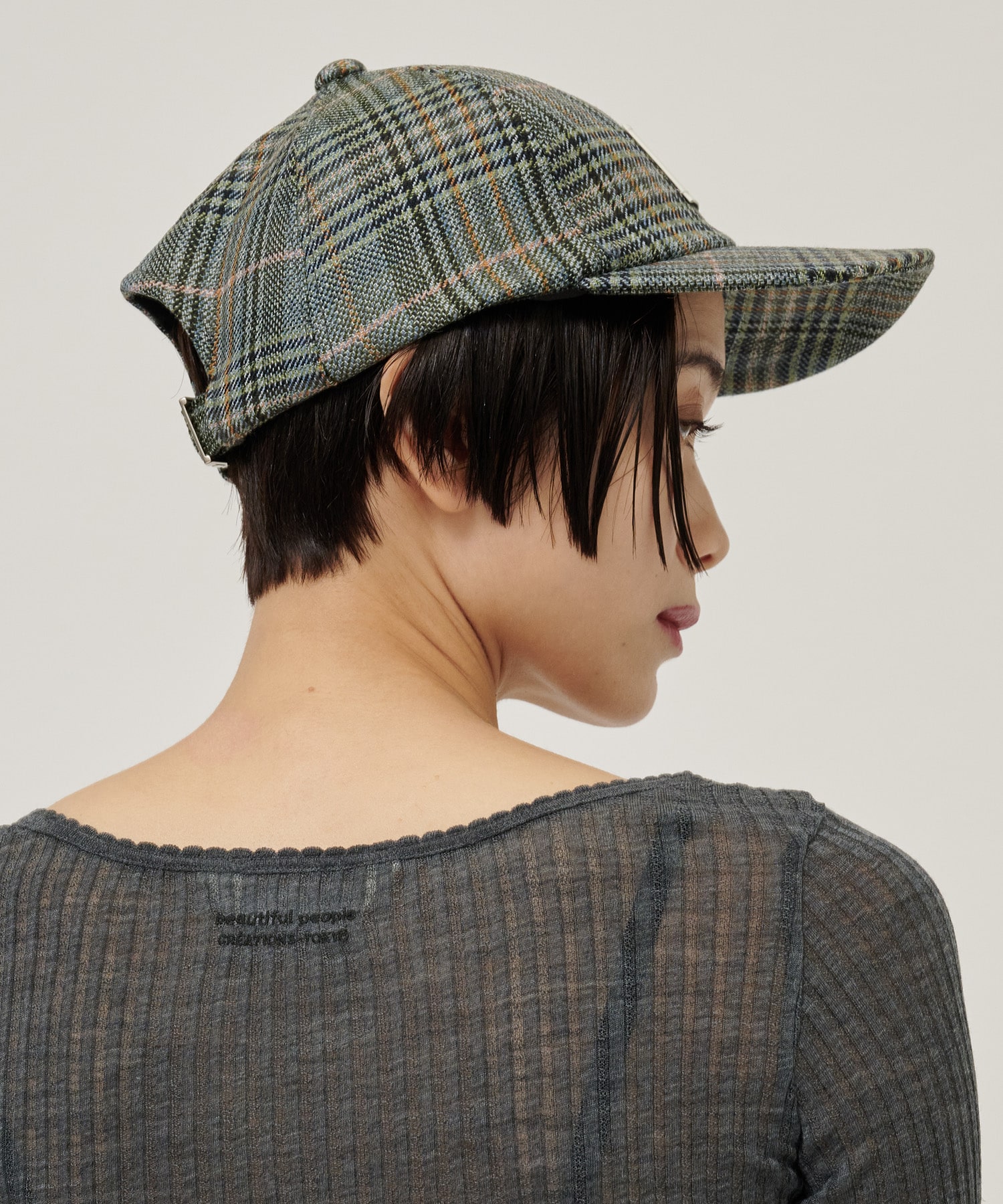 tweed check cap(S GREY): beautiful people: WOMENS｜ STUDIOUS 