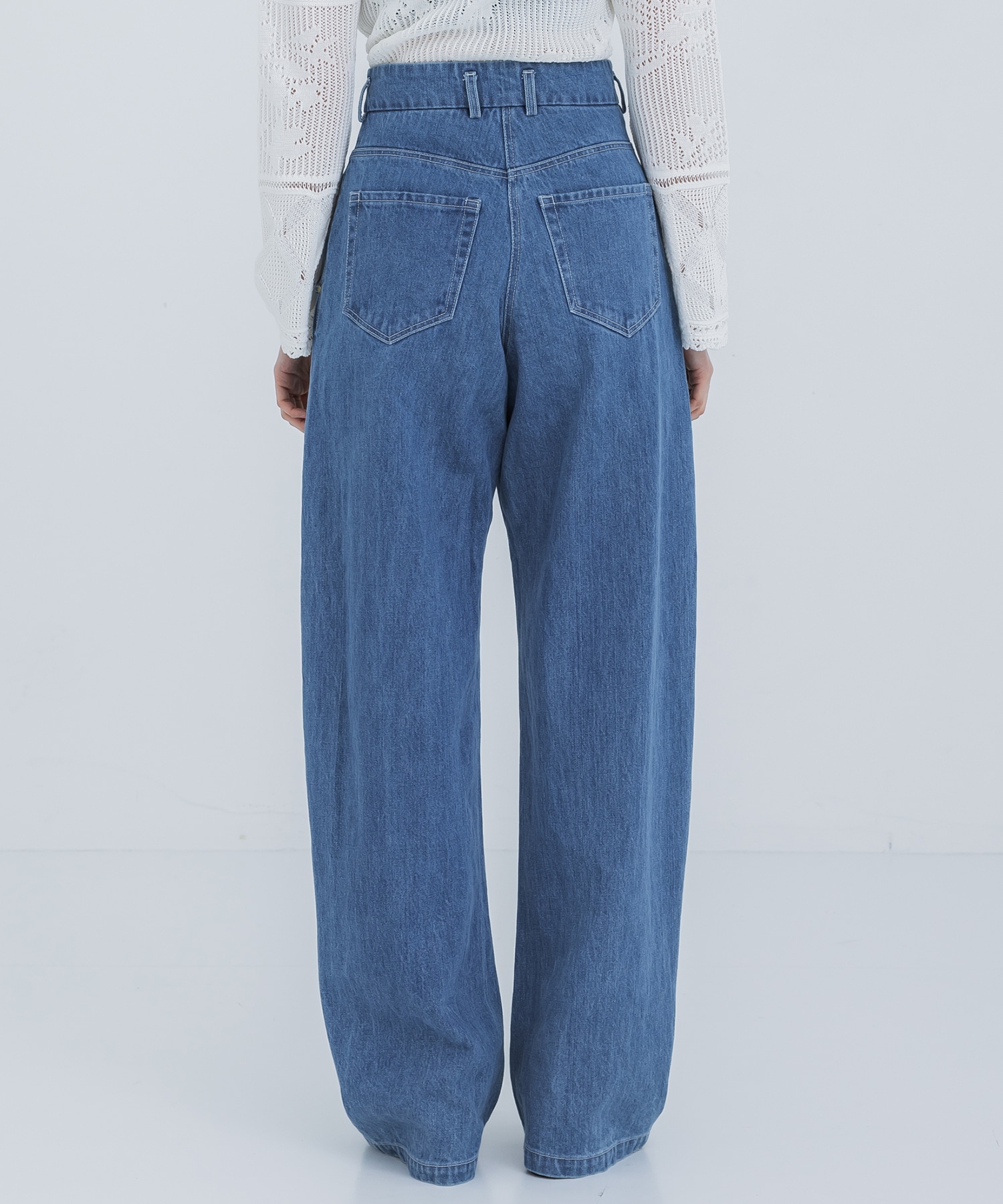 Floral Embossed Wide Leg Jeans(1 BLUE): Mame Kurogouchi: WOMENS 