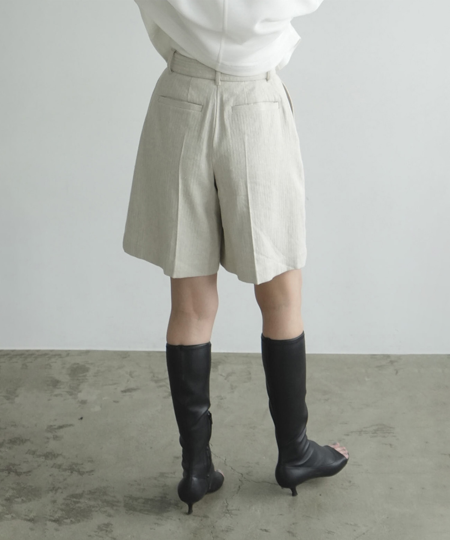 STITCH BELT HALF PANTS CLANE