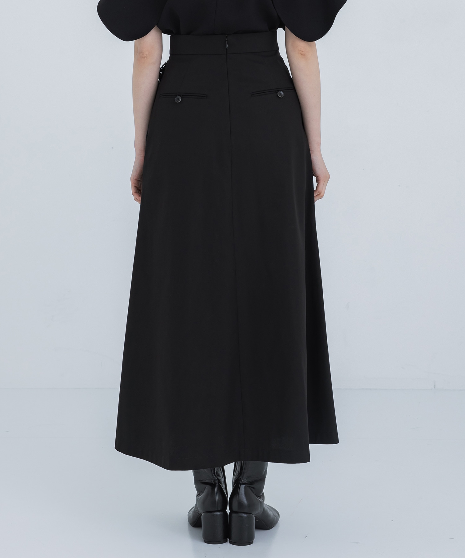 Cording Embroidery Detail Cotton Skirt(1 BLACK): Mame Kurogouchi 